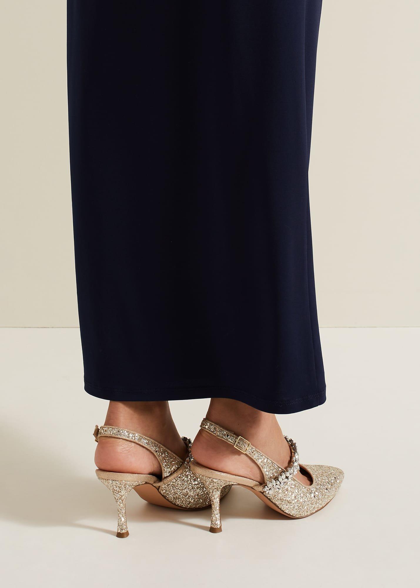 Glitter Embellished Pointed Slingback