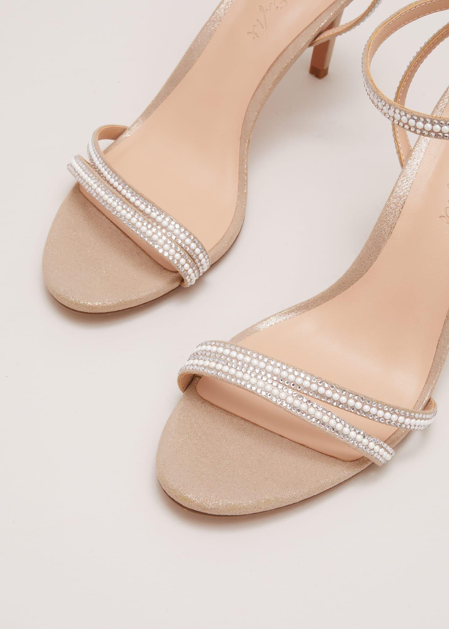 Pearl Embellished Barely There Sandal