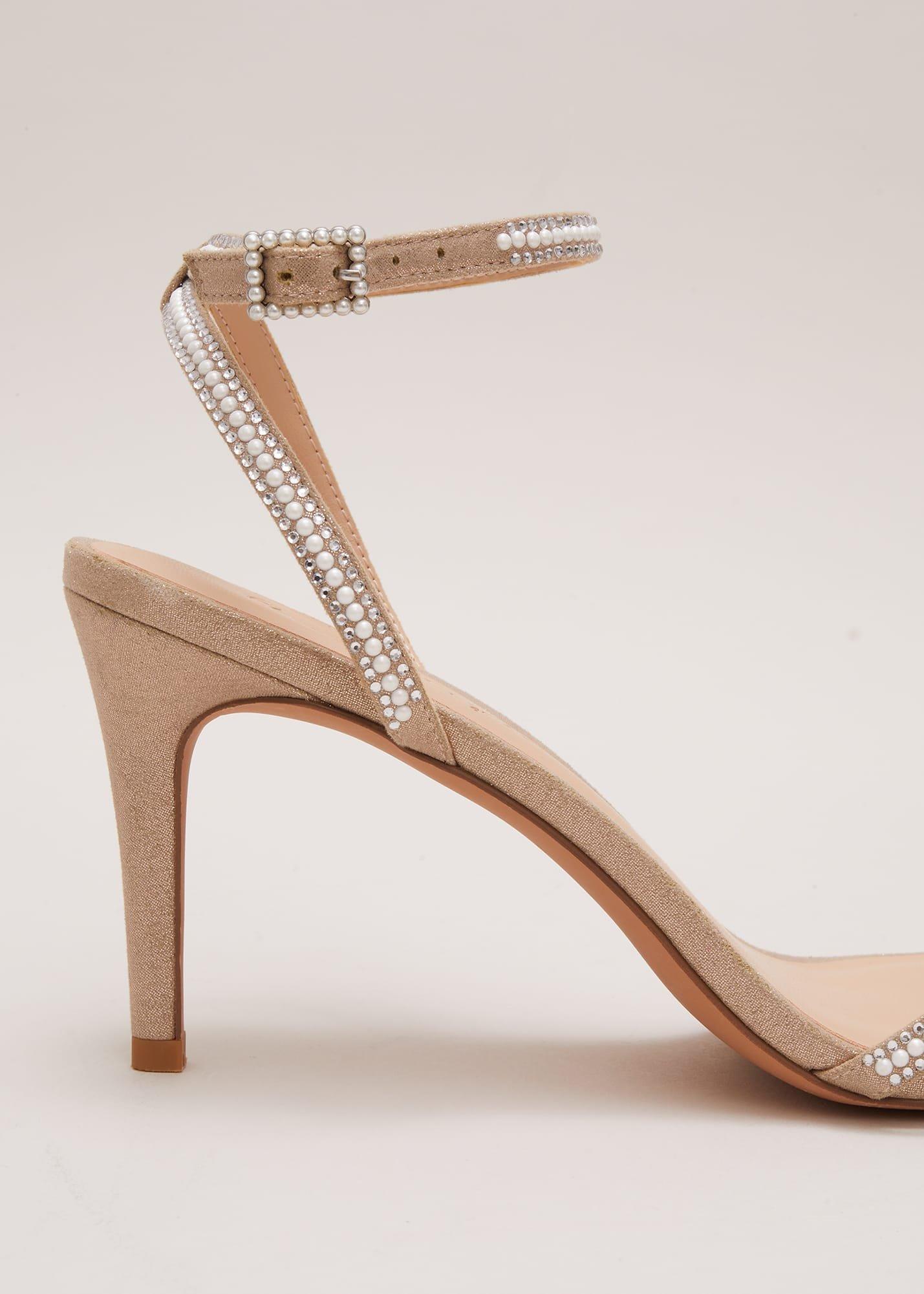 Pearl Embellished Barely There Sandal