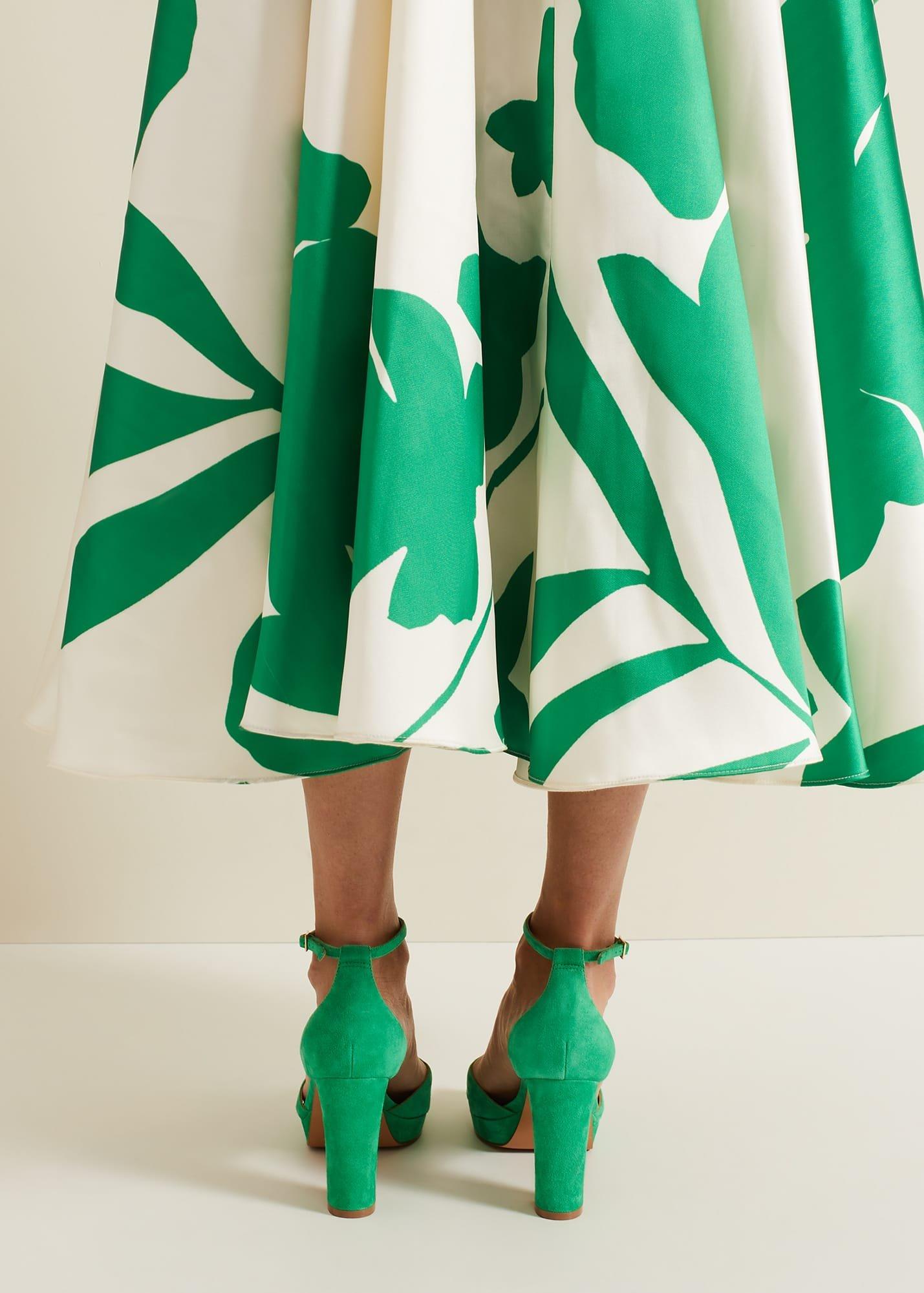 Suede Crossover Platform Sandal