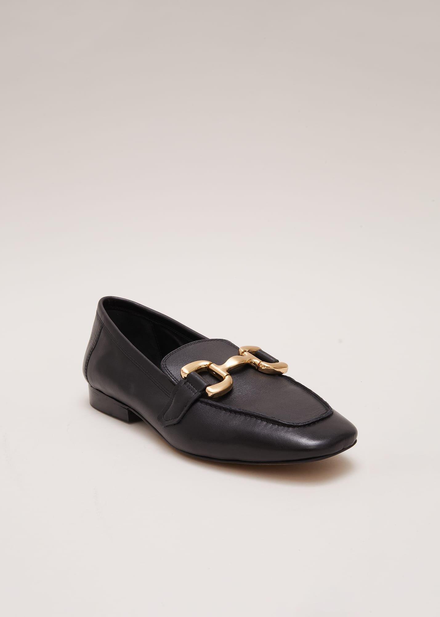 ${product-id}-Black Leather Flat Loafers-Black-${view-type}