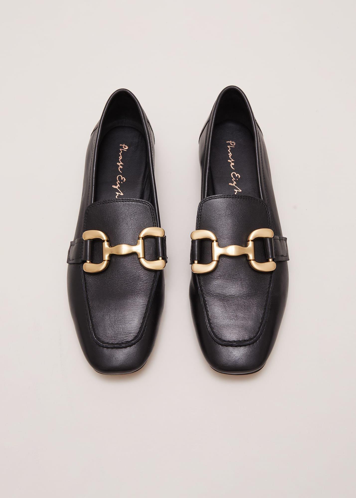 ${product-id}-Black Leather Flat Loafers-Black-${view-type}