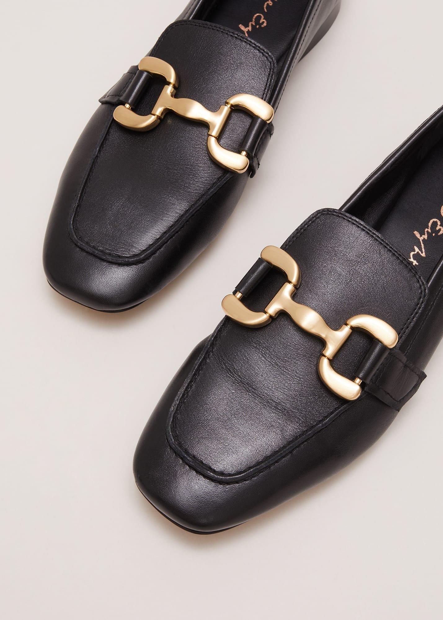 ${product-id}-Black Leather Flat Loafers-Black-${view-type}