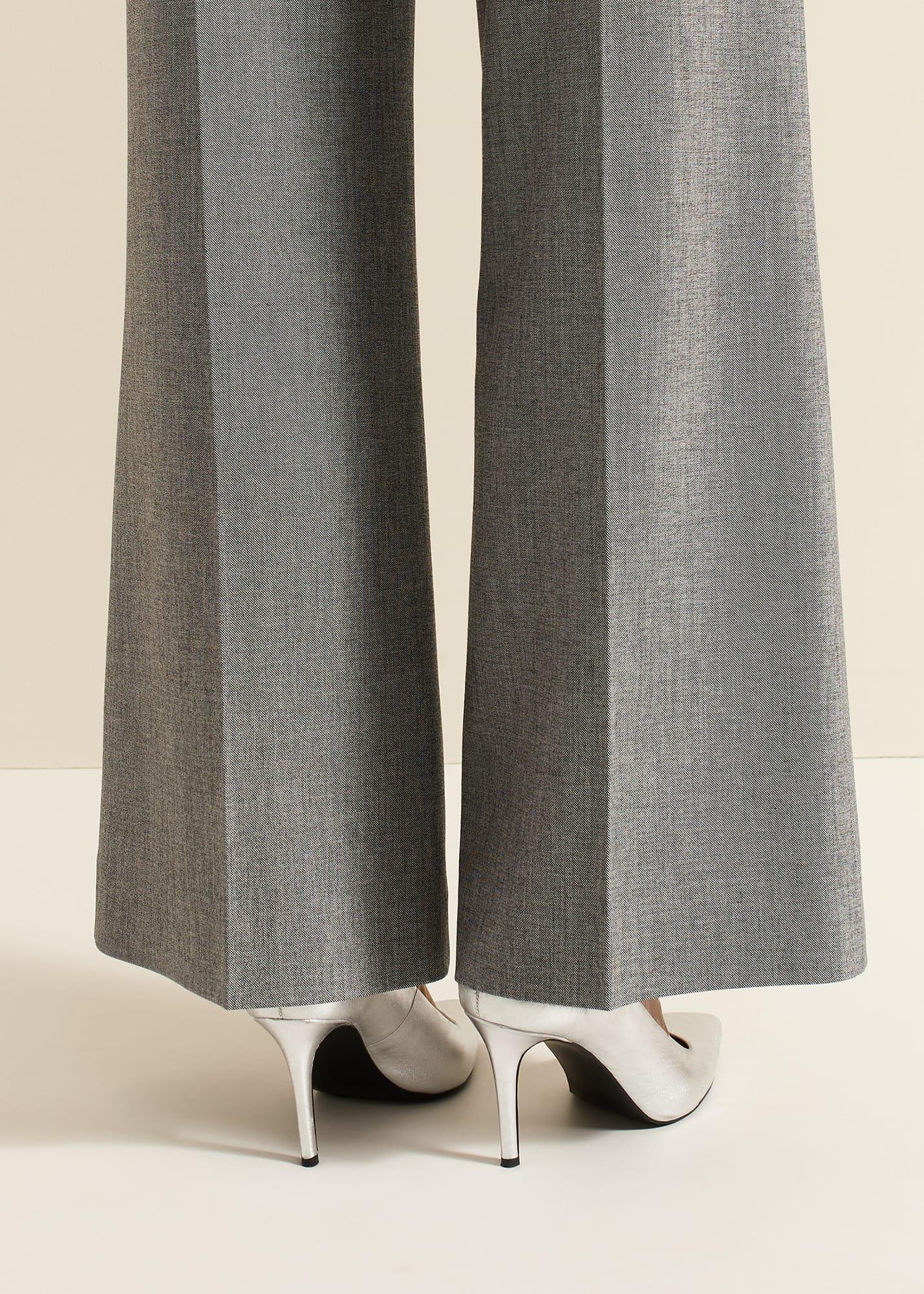 Silver Leather Pointed Court Shoes