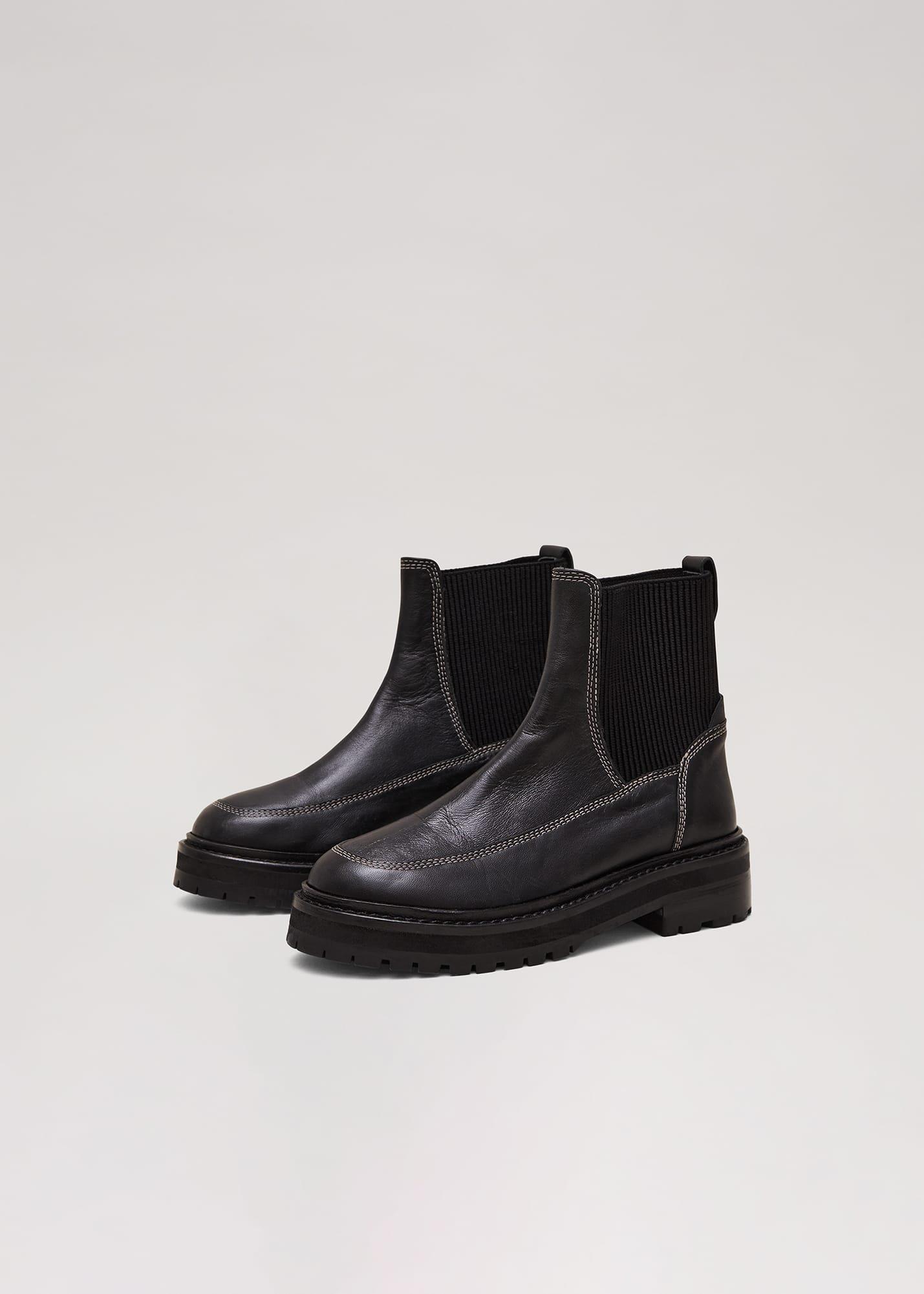 Robuste Chelsea-Boots mit schwarzer Ziernaht