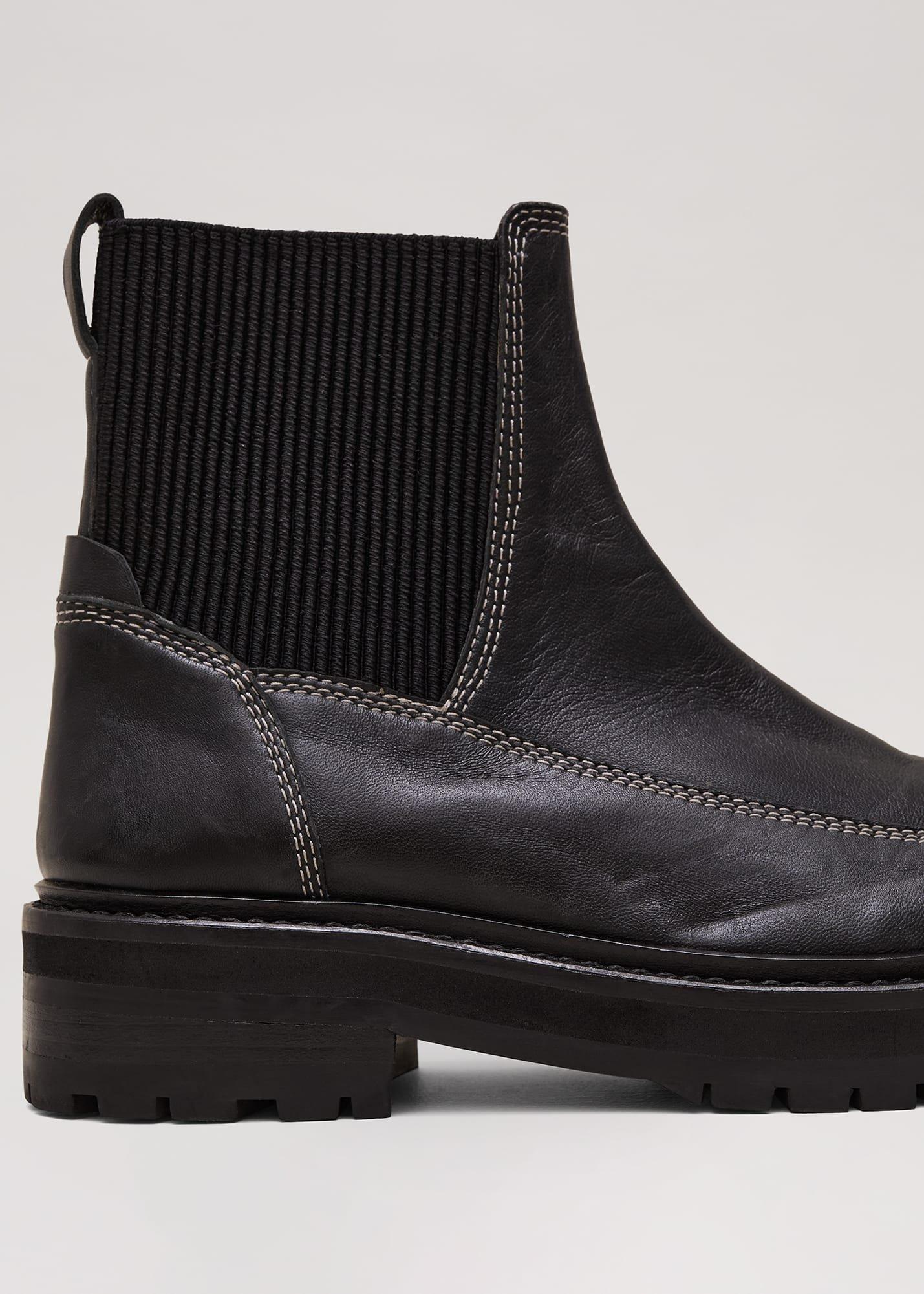 Black Feature Stitch Chunky Chelsea Boot