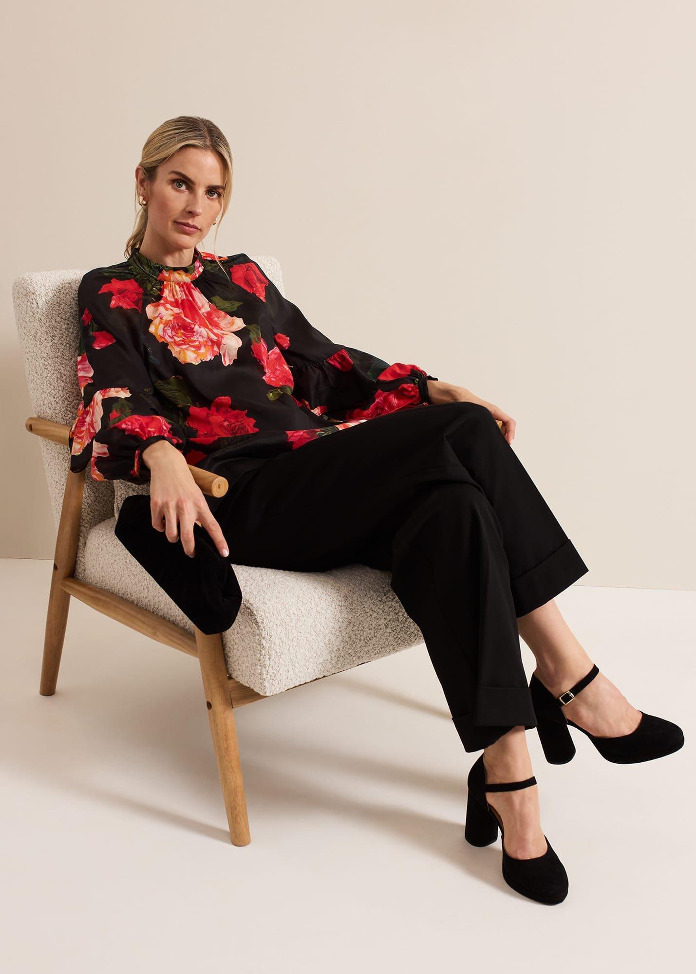 Black Suede Closed Toe Platform