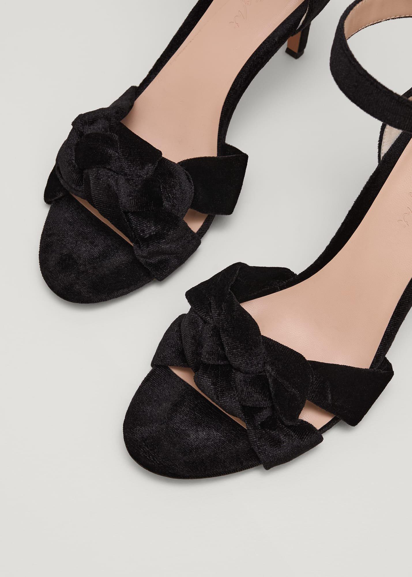 Black Velvet Plaited Strappy Sandal