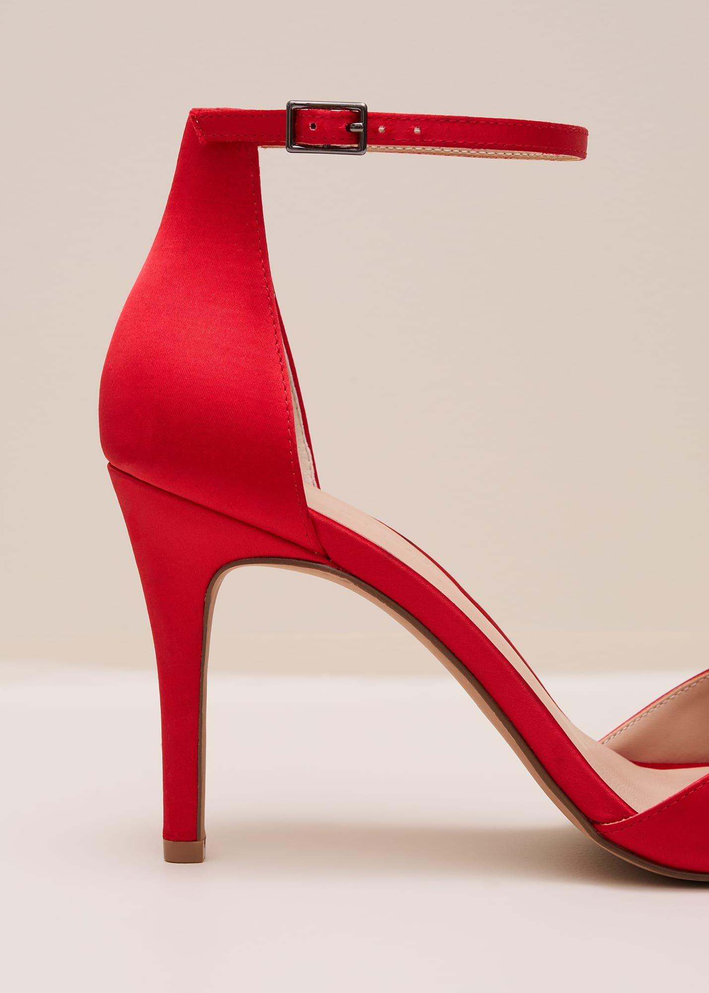 Red Satin Corsage Flower Sandal