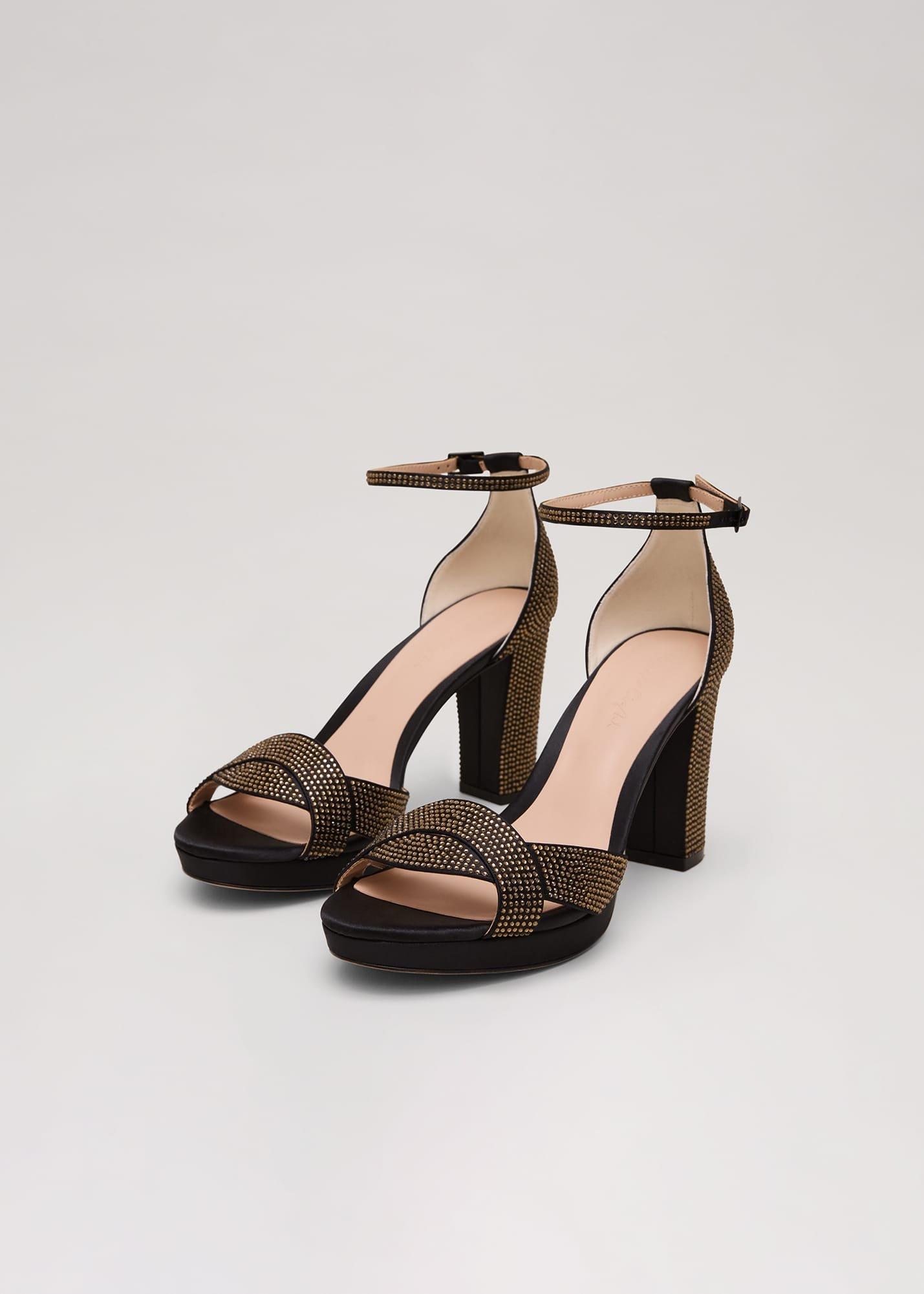 Embellished Crossover Platform Sandal