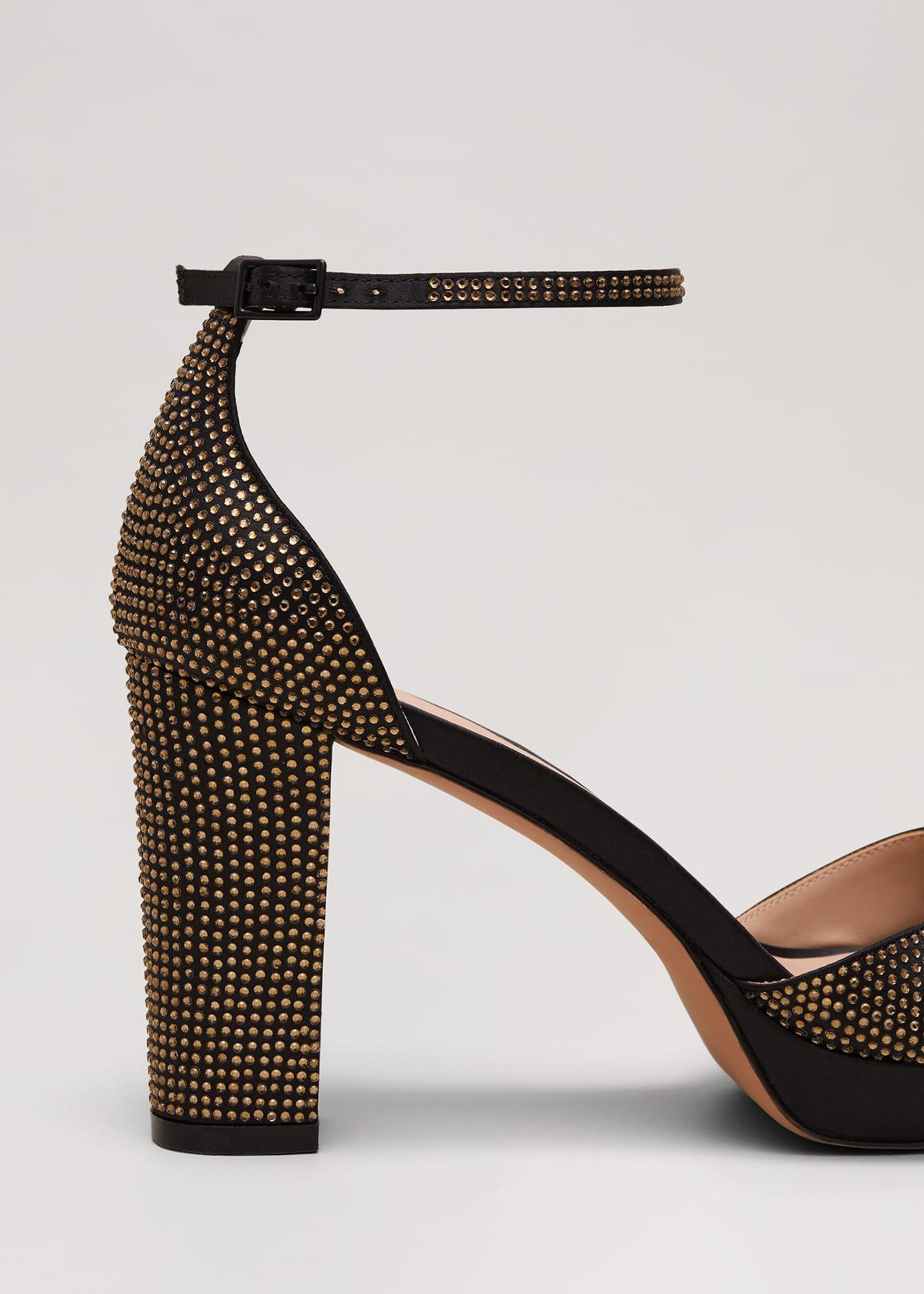 Embellished Crossover Platform Sandal