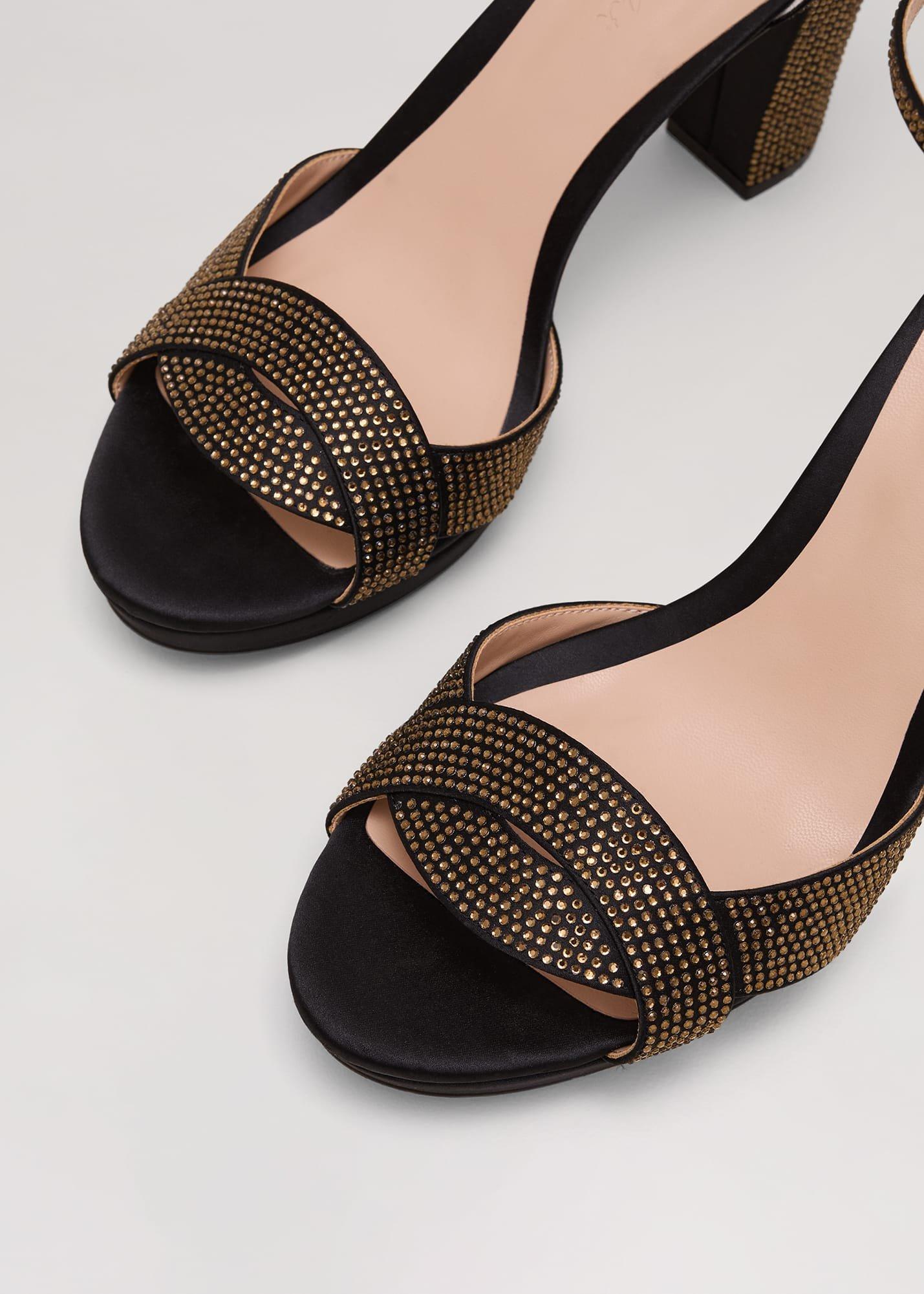 Embellished Crossover Platform Sandal