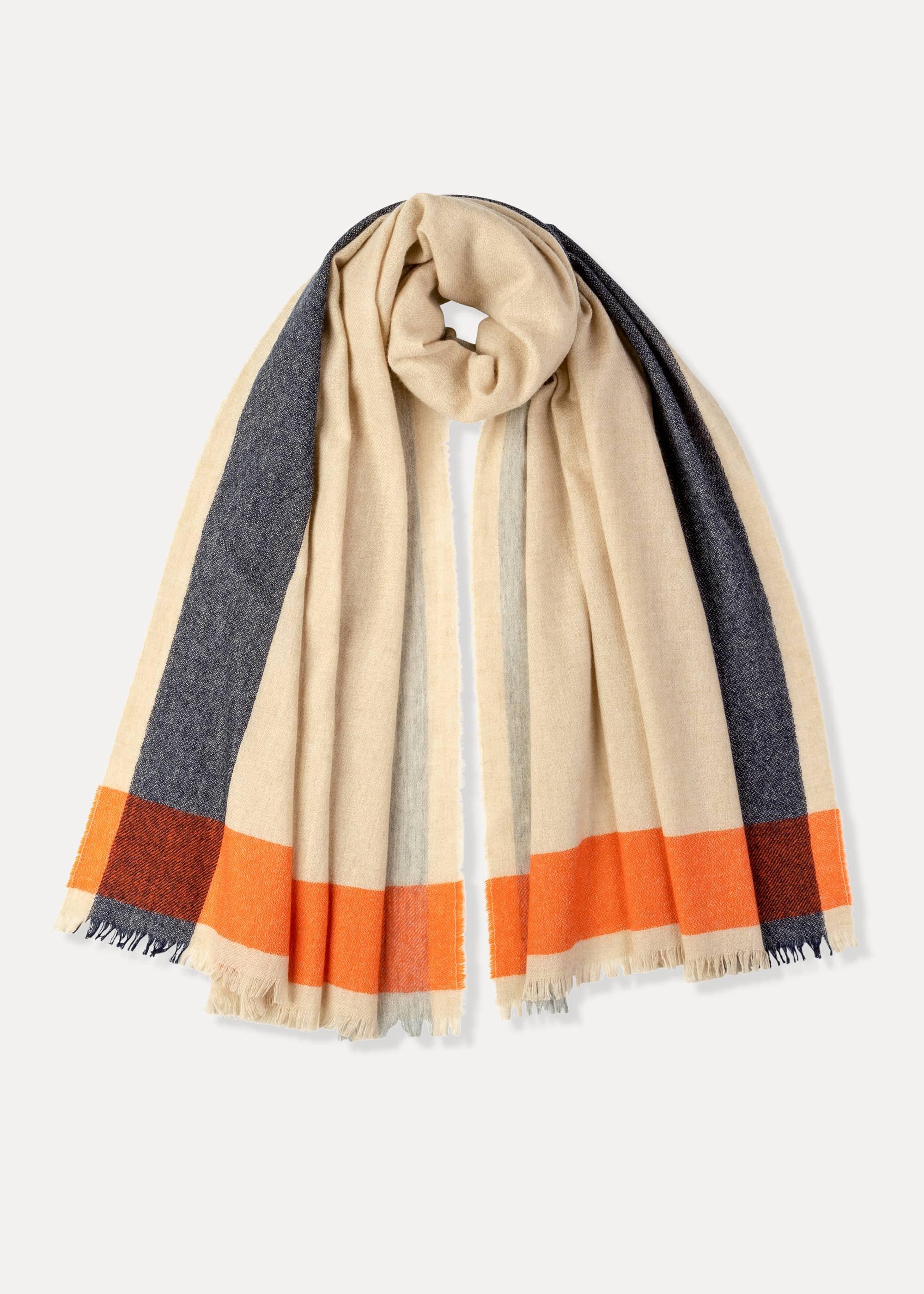 Border Stole Cashmere Scarf