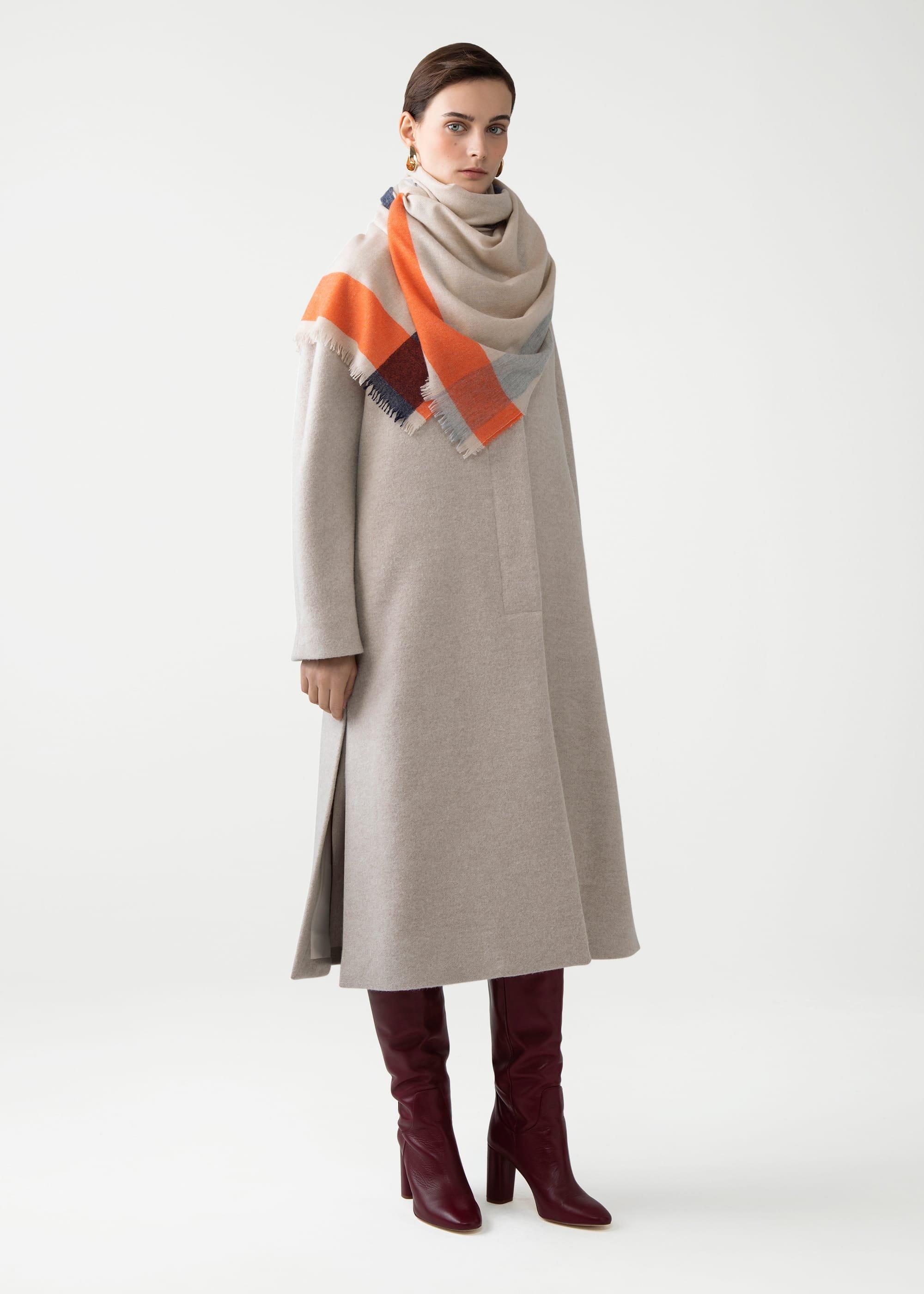 Border Stole Cashmere Scarf