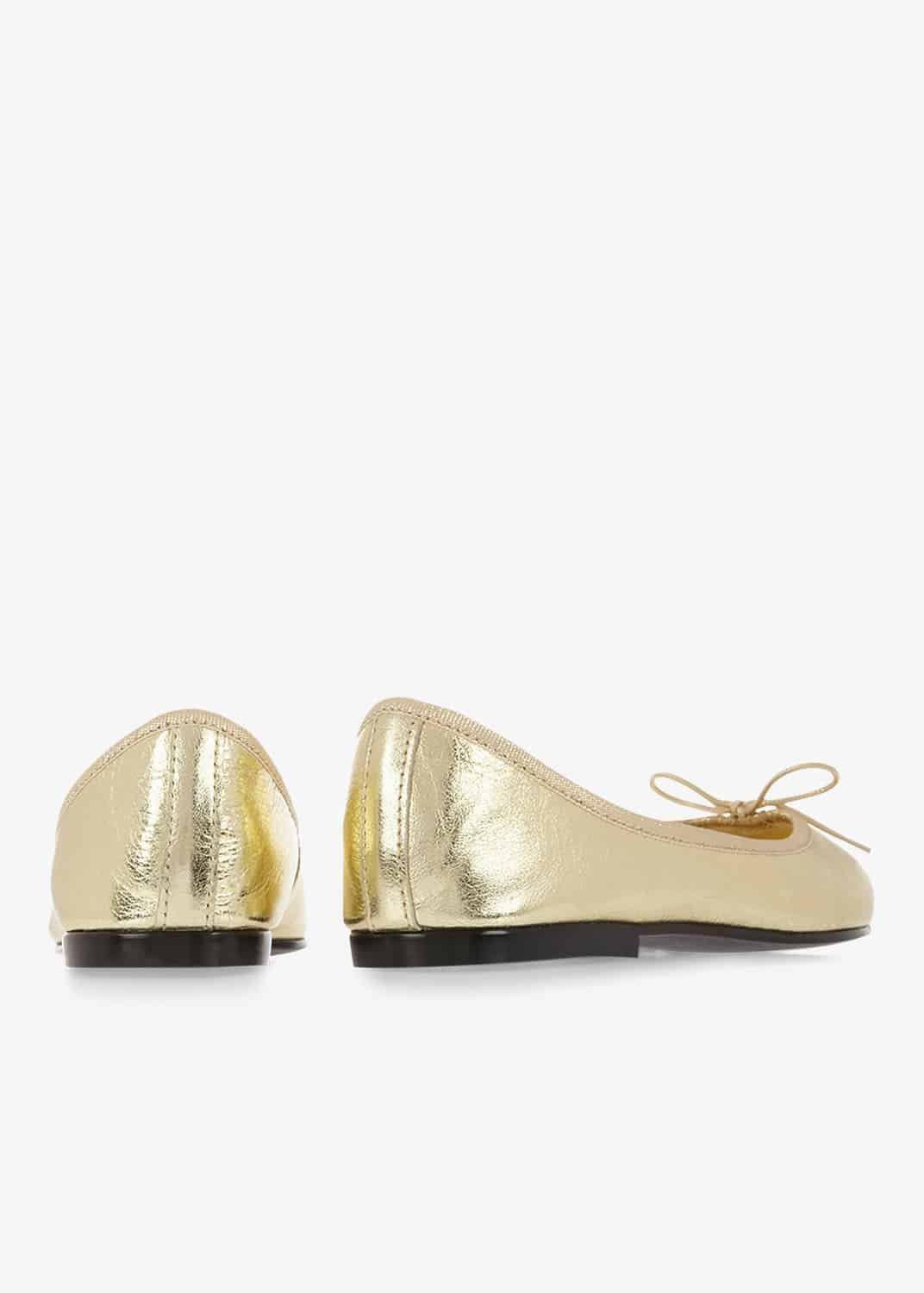 India Metallic Leather Flat Shoes