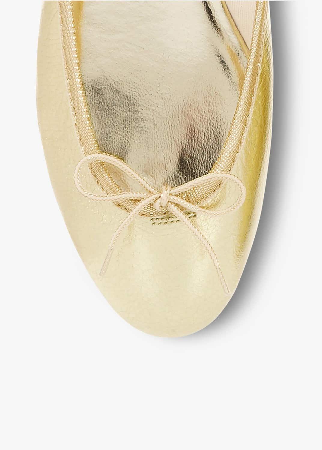 India Metallic Leather Flat Shoes