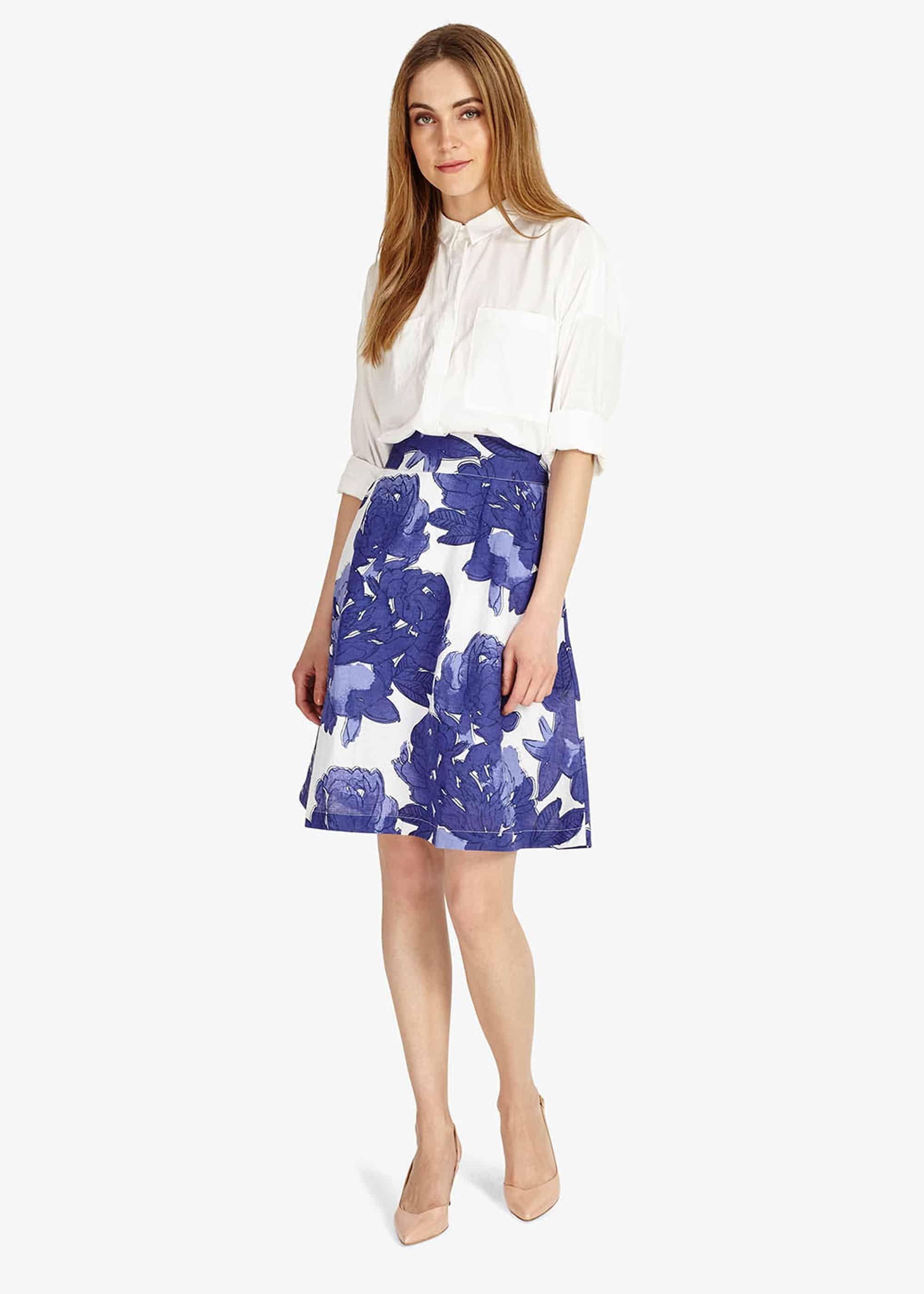 Isla Leaf Print Skirt