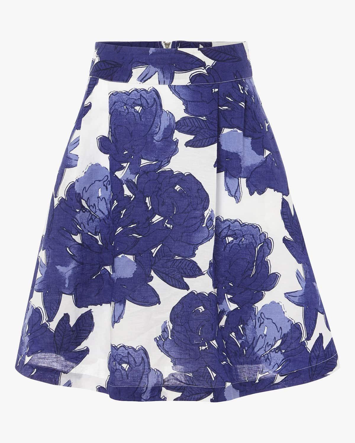 Isla Leaf Print Skirt