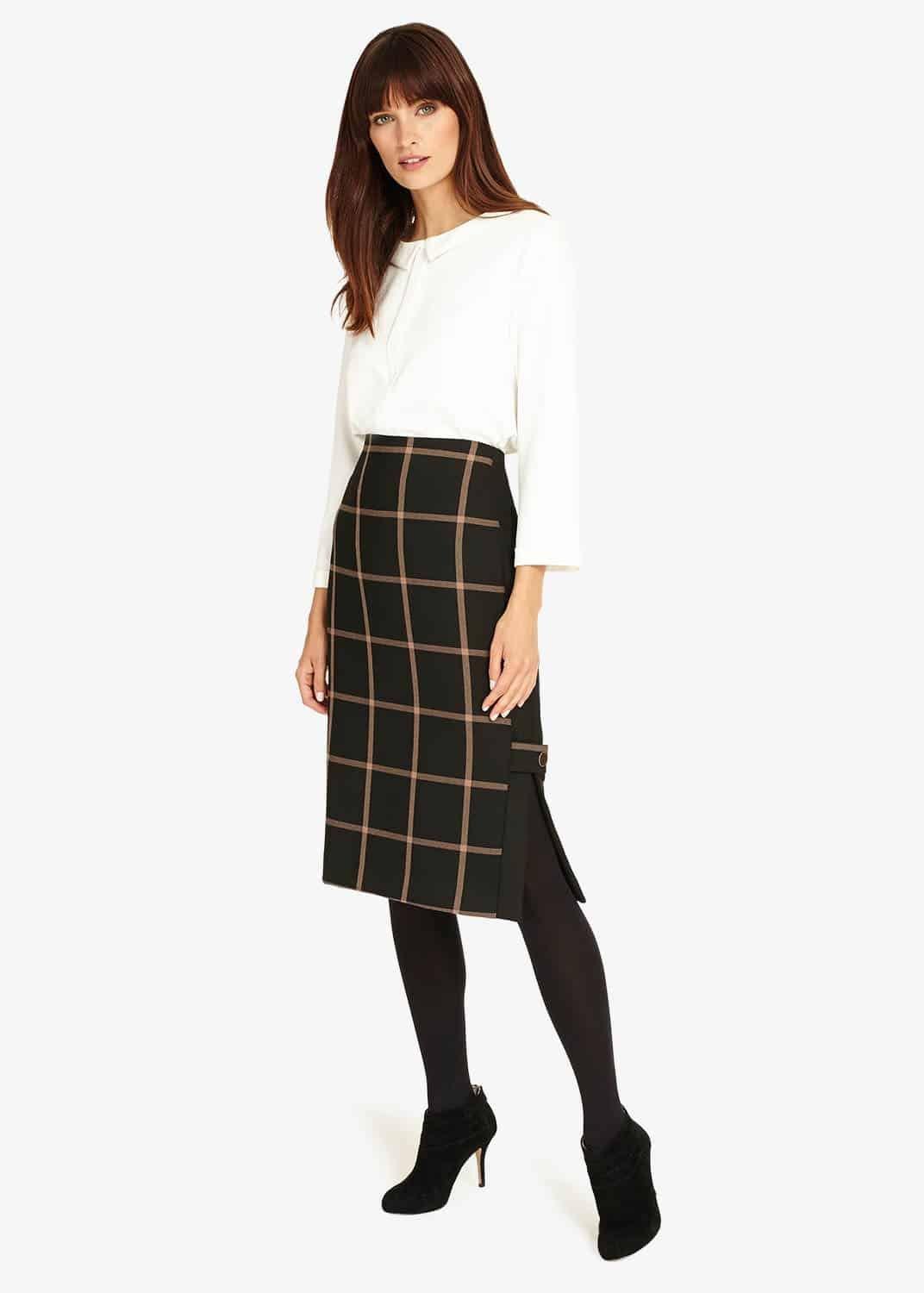 Hermione Check Pencil Skirt
