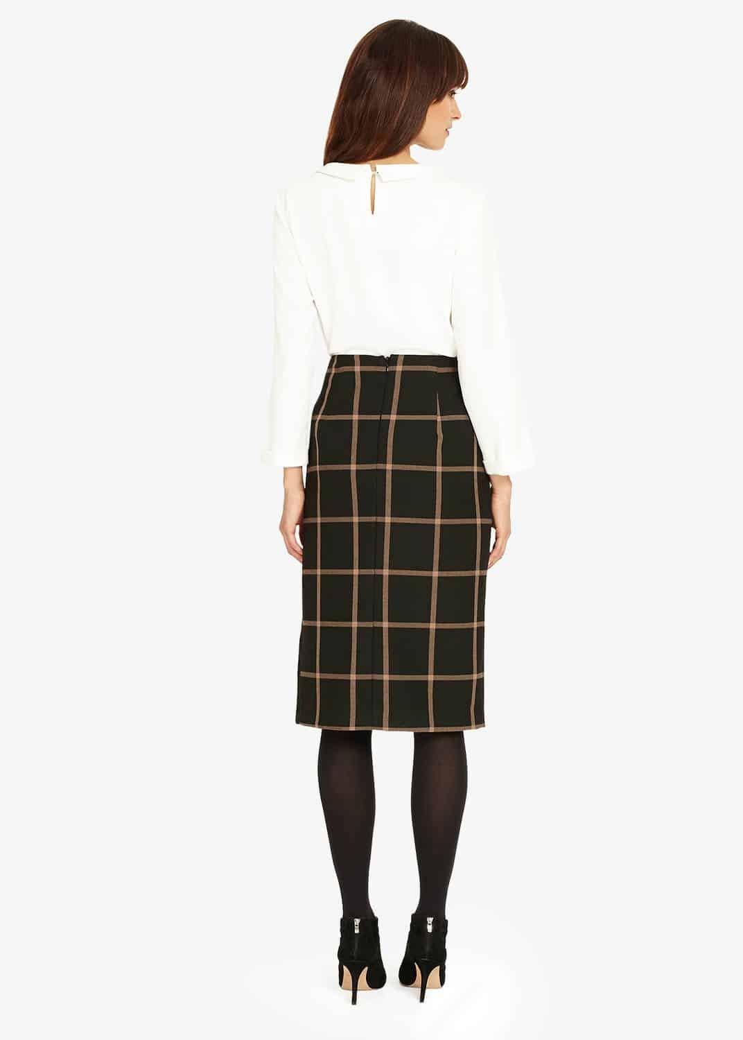 Hermione Check Pencil Skirt