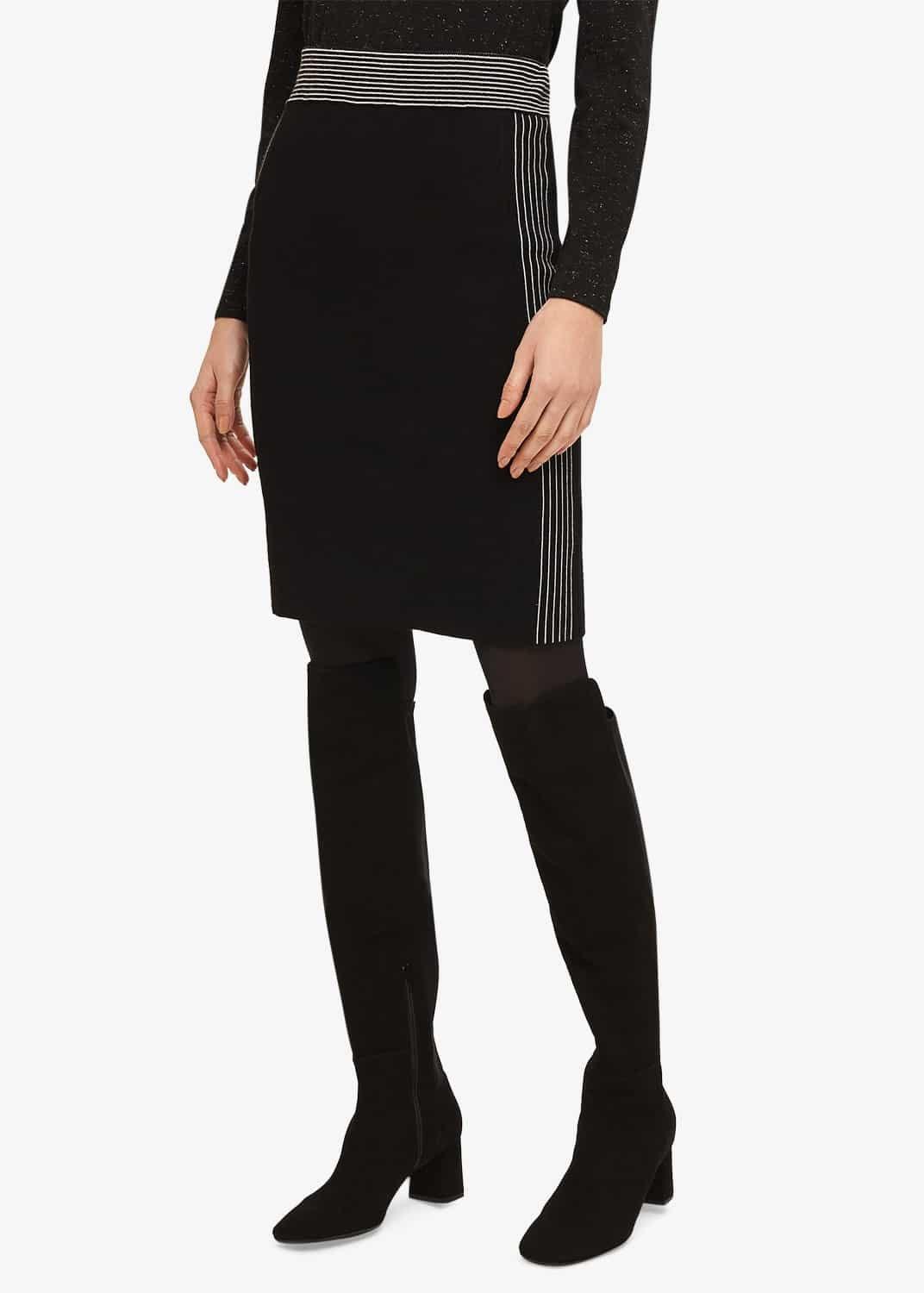Melanie Tipped Mock Wrap Skirt
