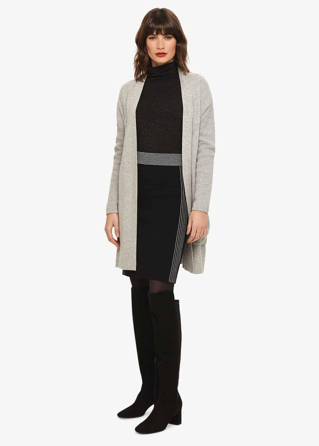 Melanie Tipped Mock Wrap Skirt