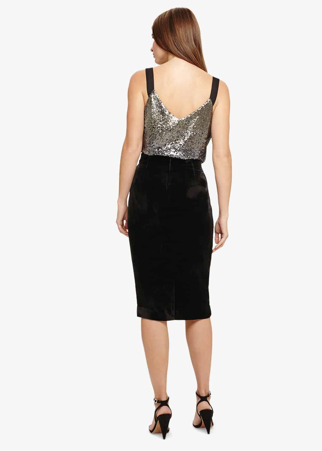 Violetta Velvet Pencil Skirt