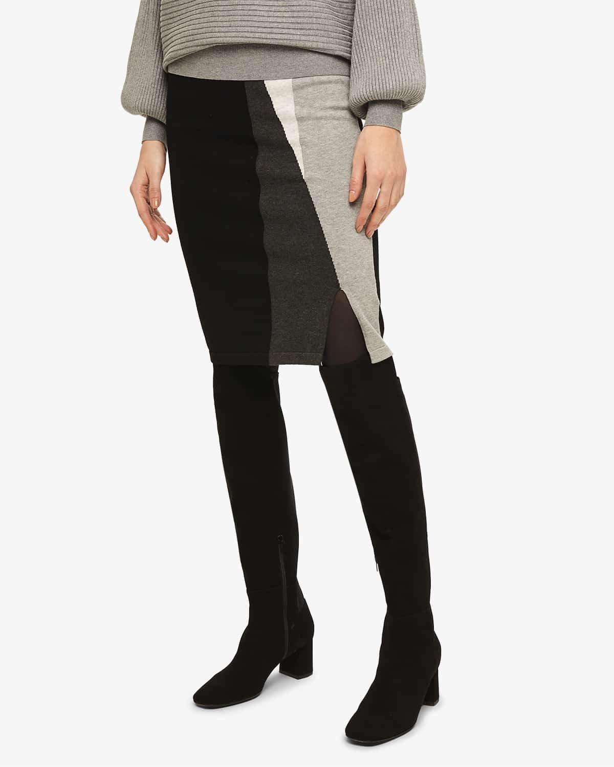 Megan Colour Block Knitted Skirt