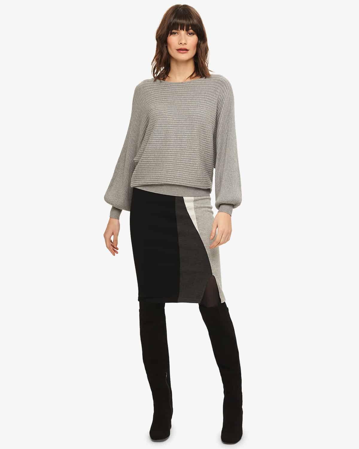 Megan Colour Block Knitted Skirt