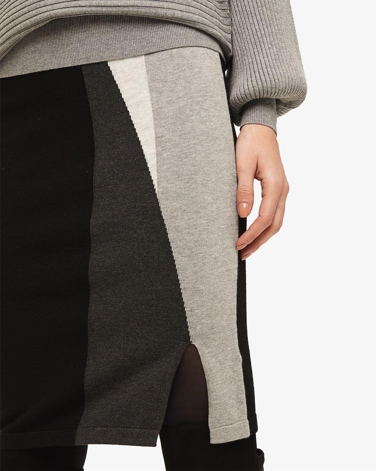 Megan Colour Block Knitted Skirt