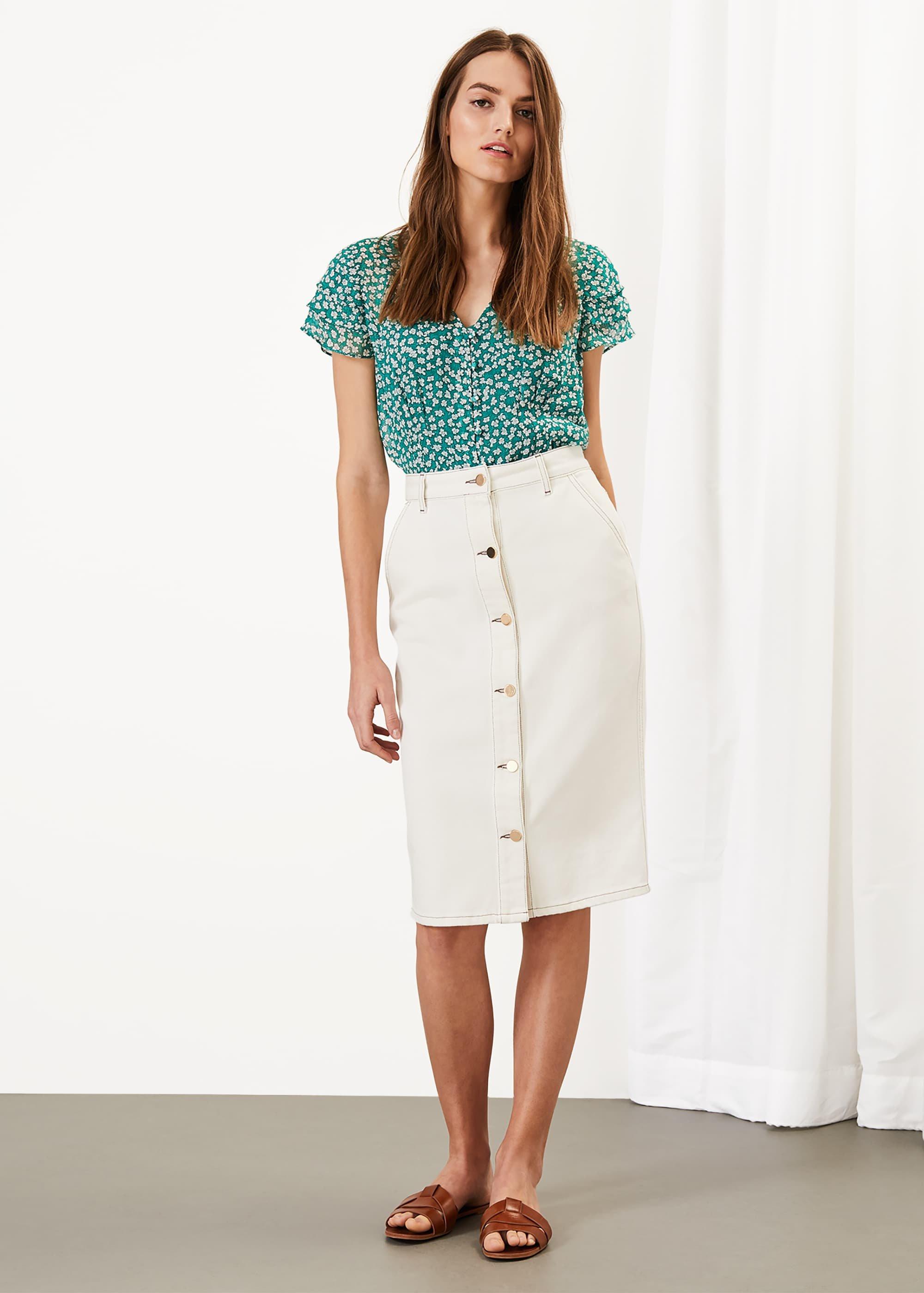 Ellama Stretch Denim Skirt
