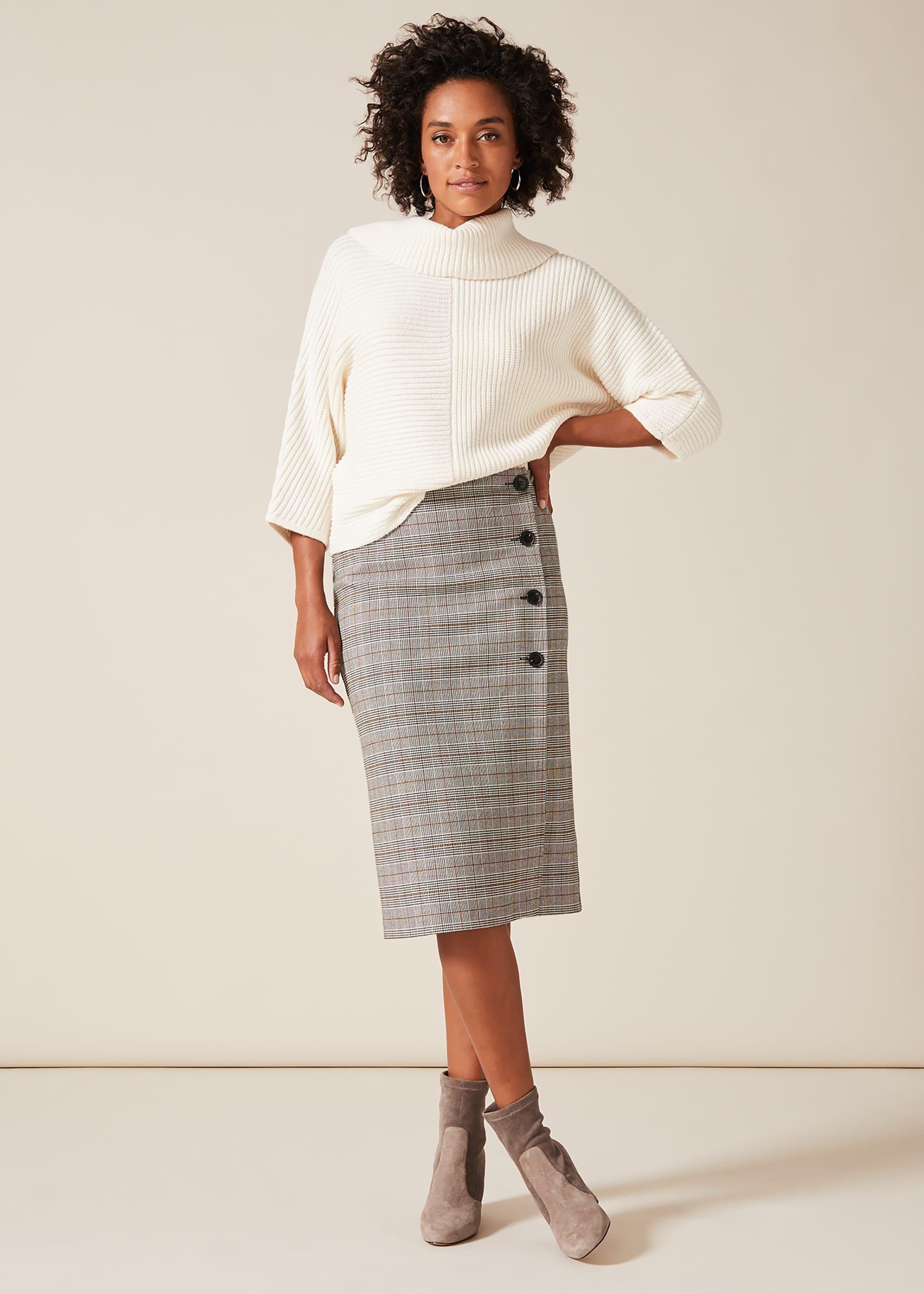 Caleb Check Pencil Skirt