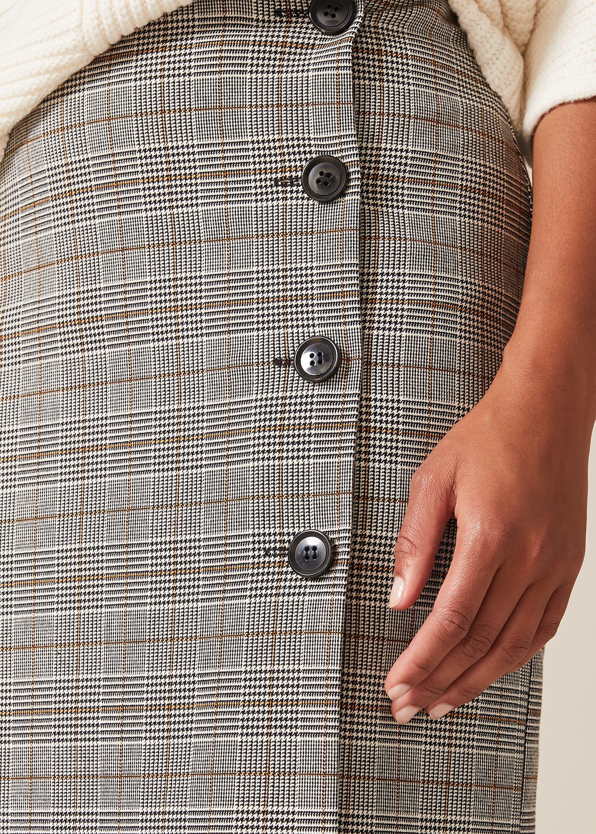 Caleb Check Pencil Skirt