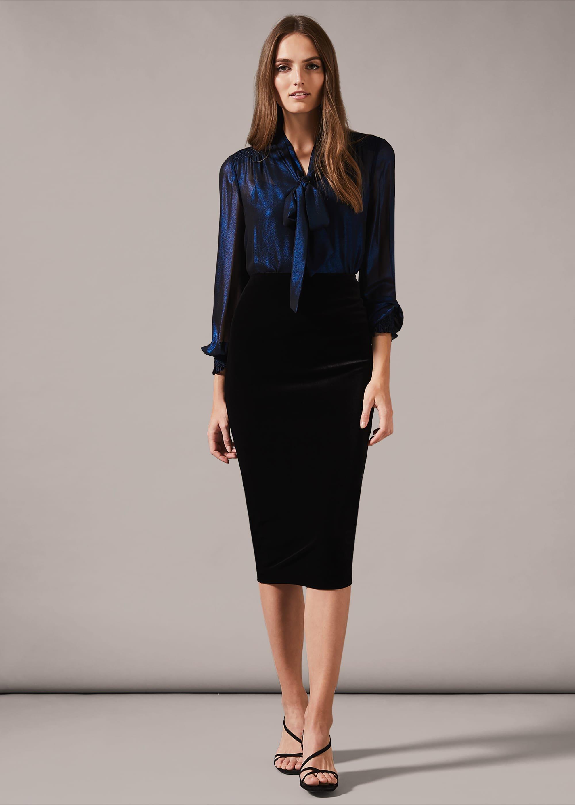Velvet Midi Skirt
