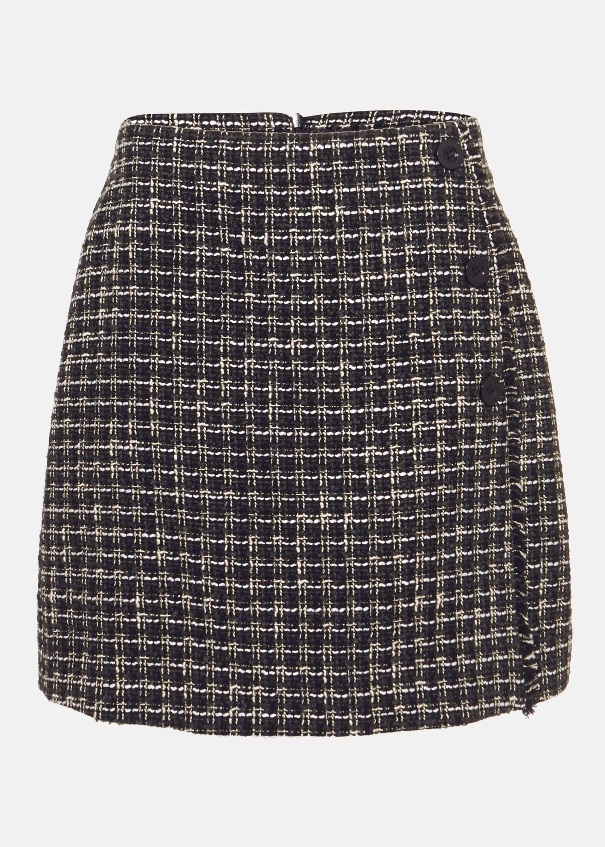 Patch Tweed Skirt