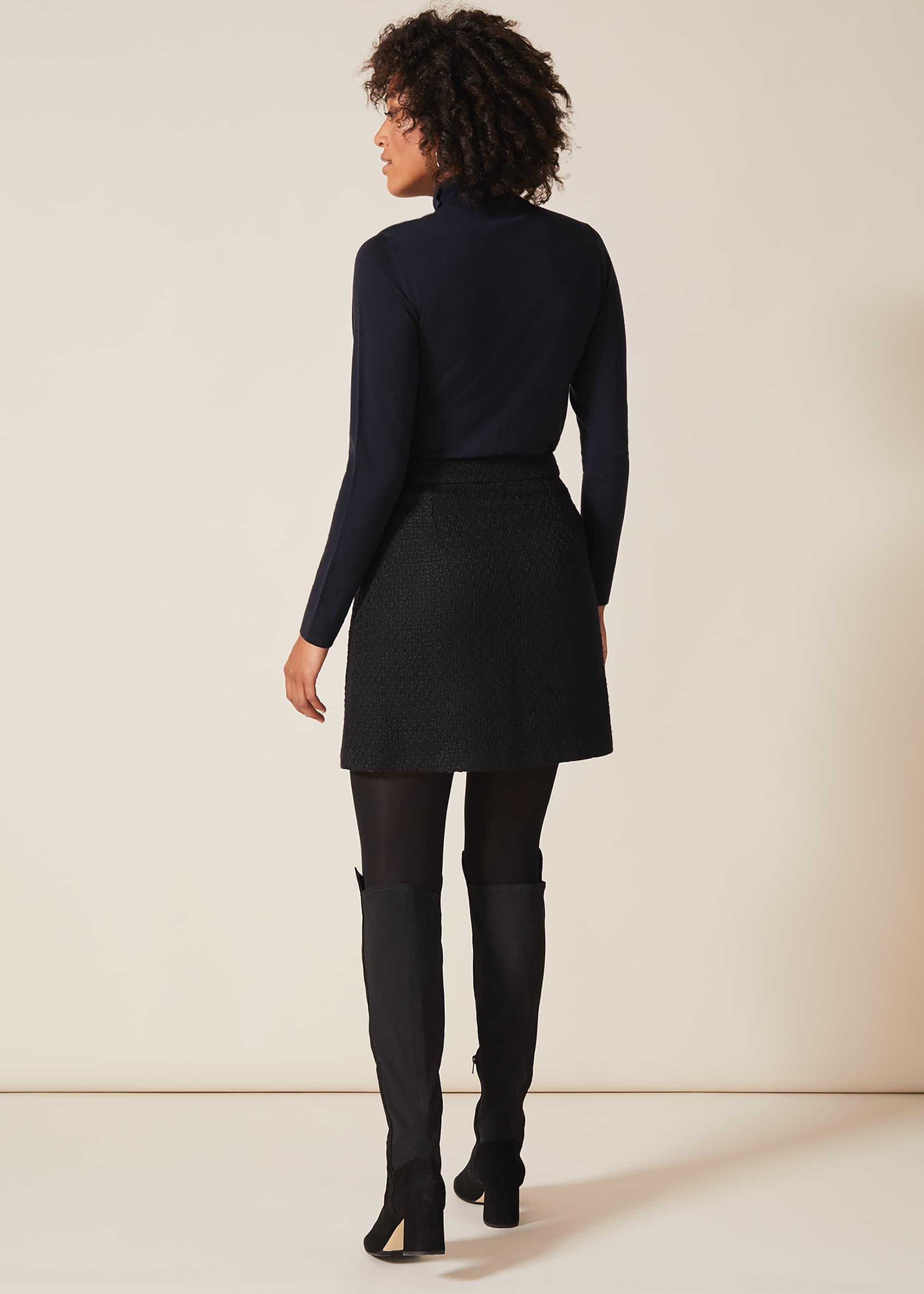 Tweed Button Skirt