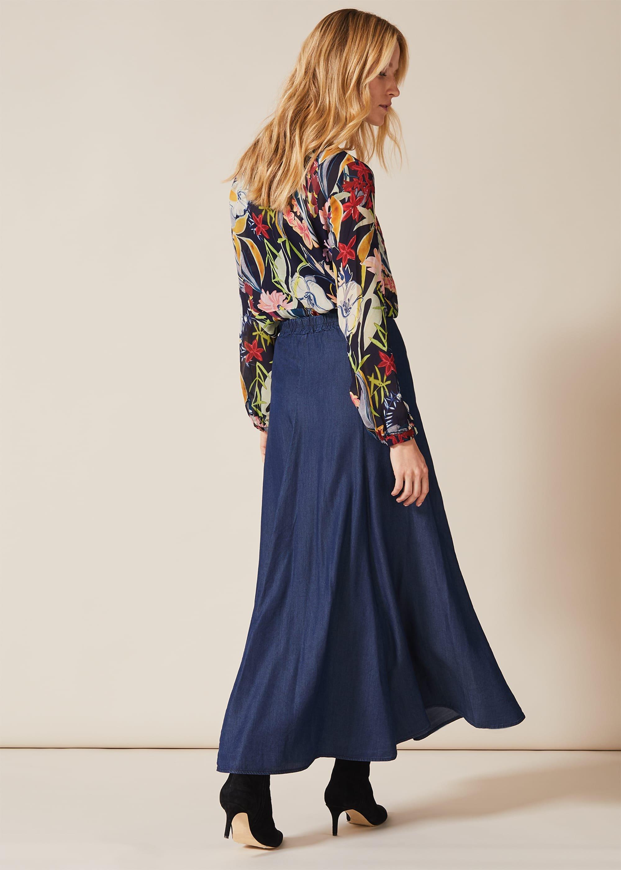 Jane Denim Maxi Skirt