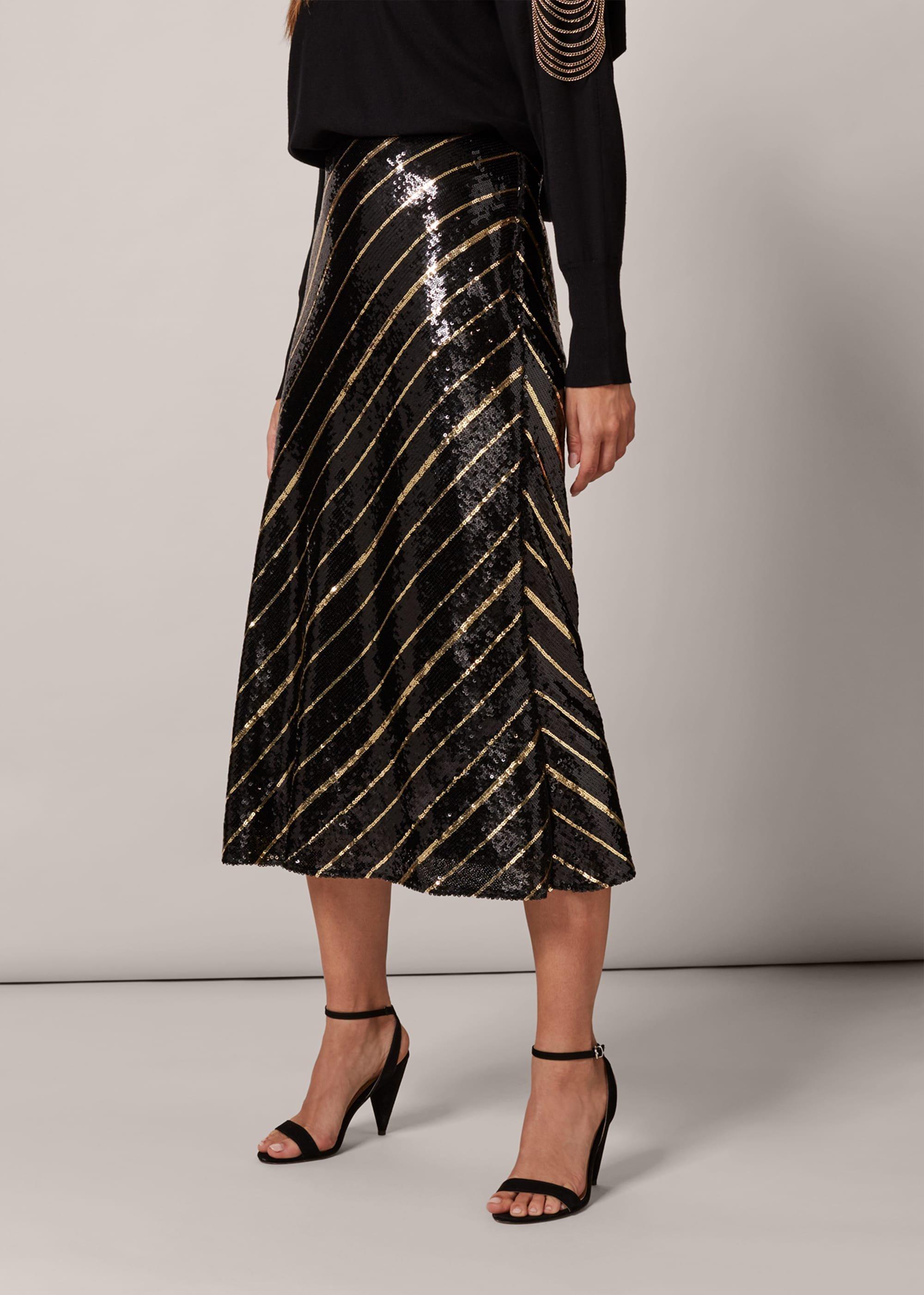 Giana Stripe Sequin Skirt