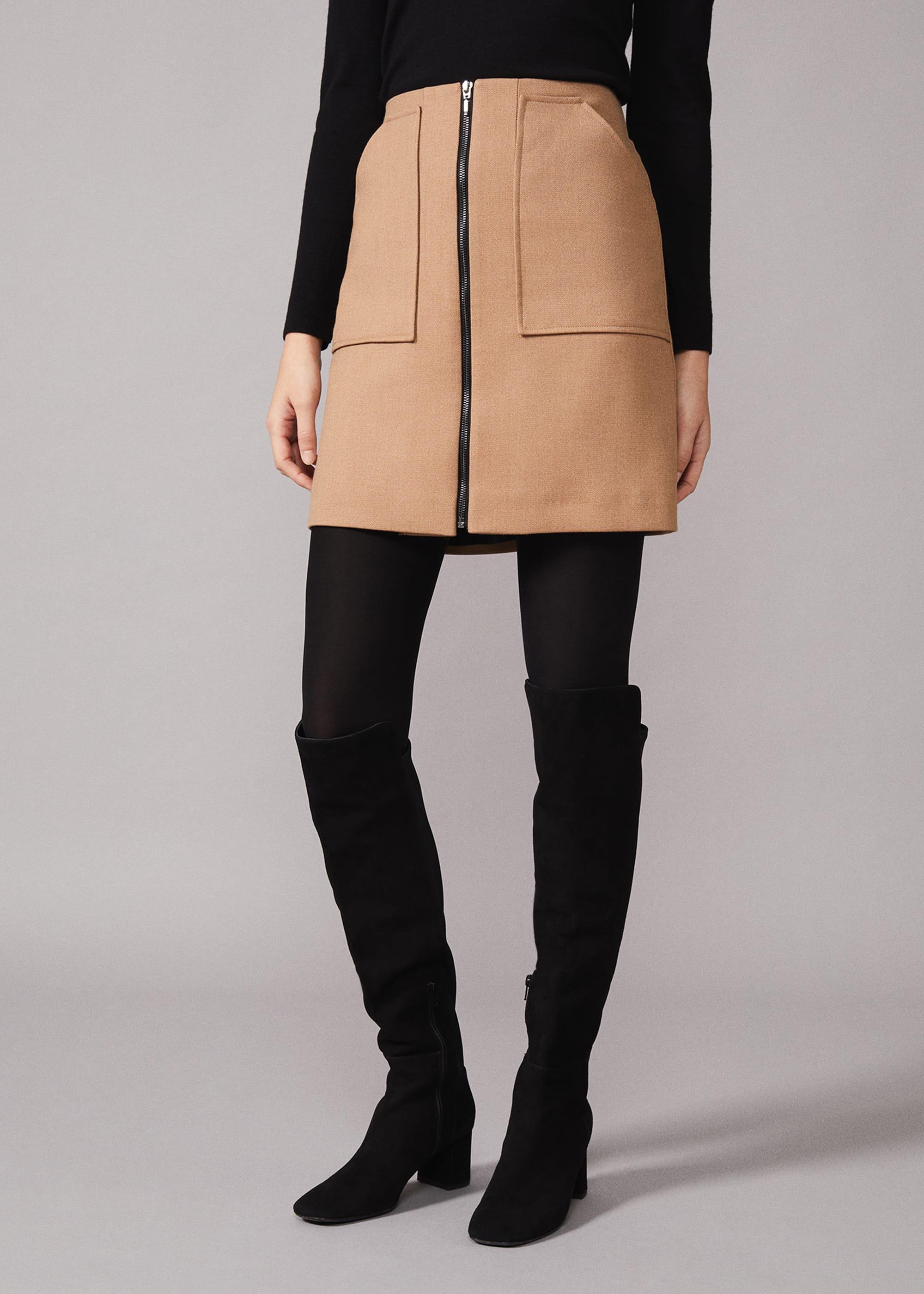 Drue Zip Front Mini Skirt