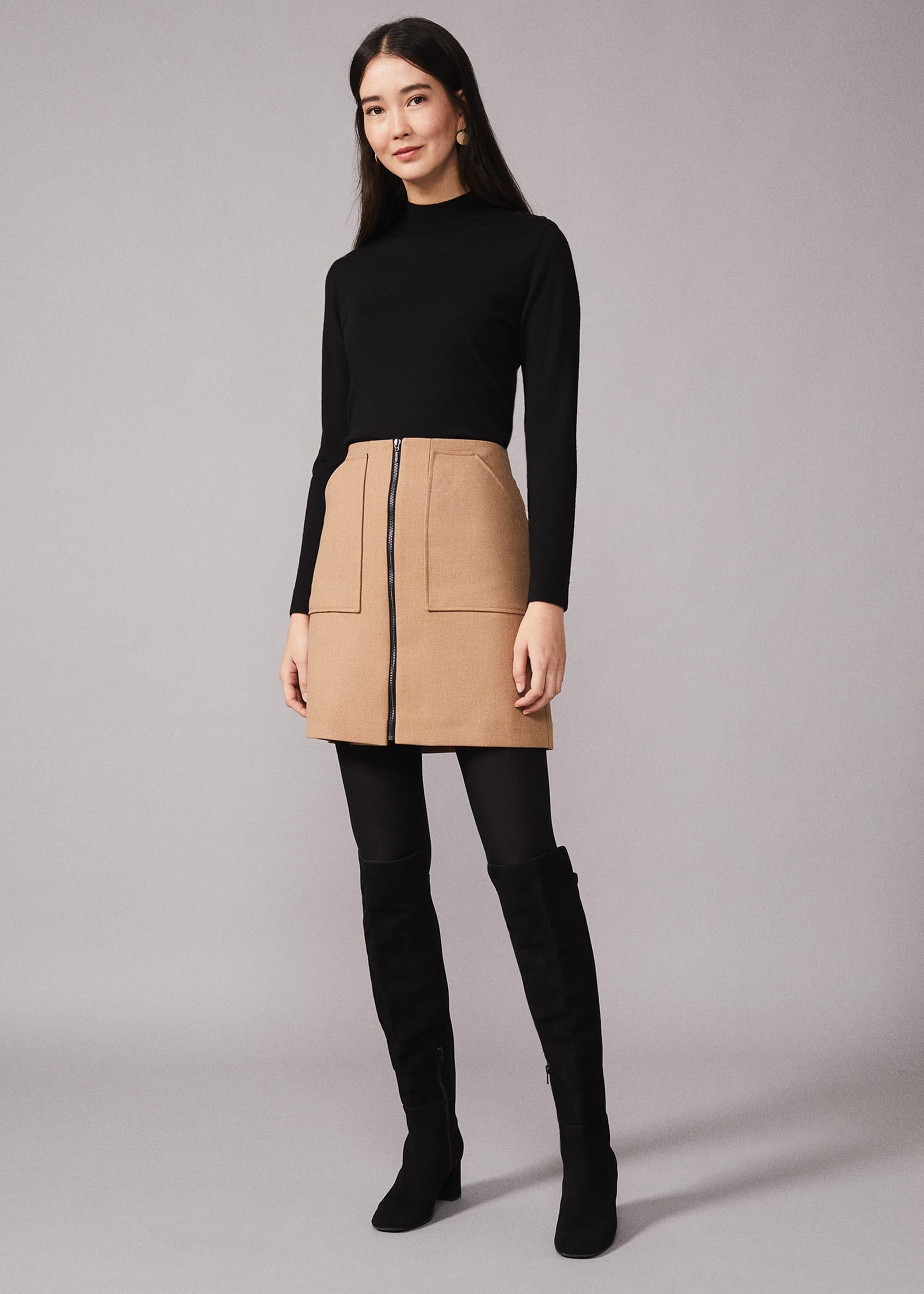 Drue Zip Front Mini Skirt