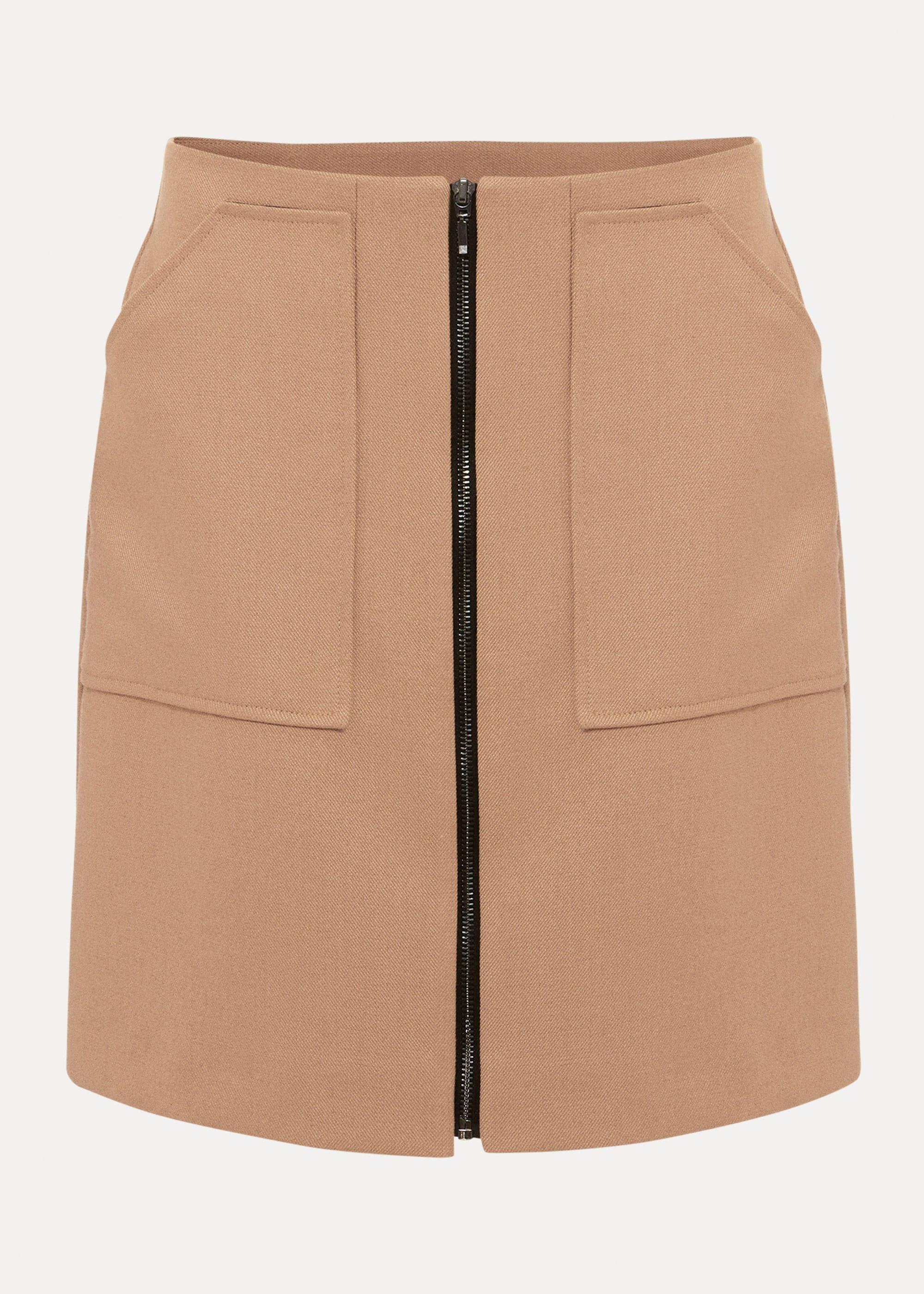 Drue Zip Front Mini Skirt