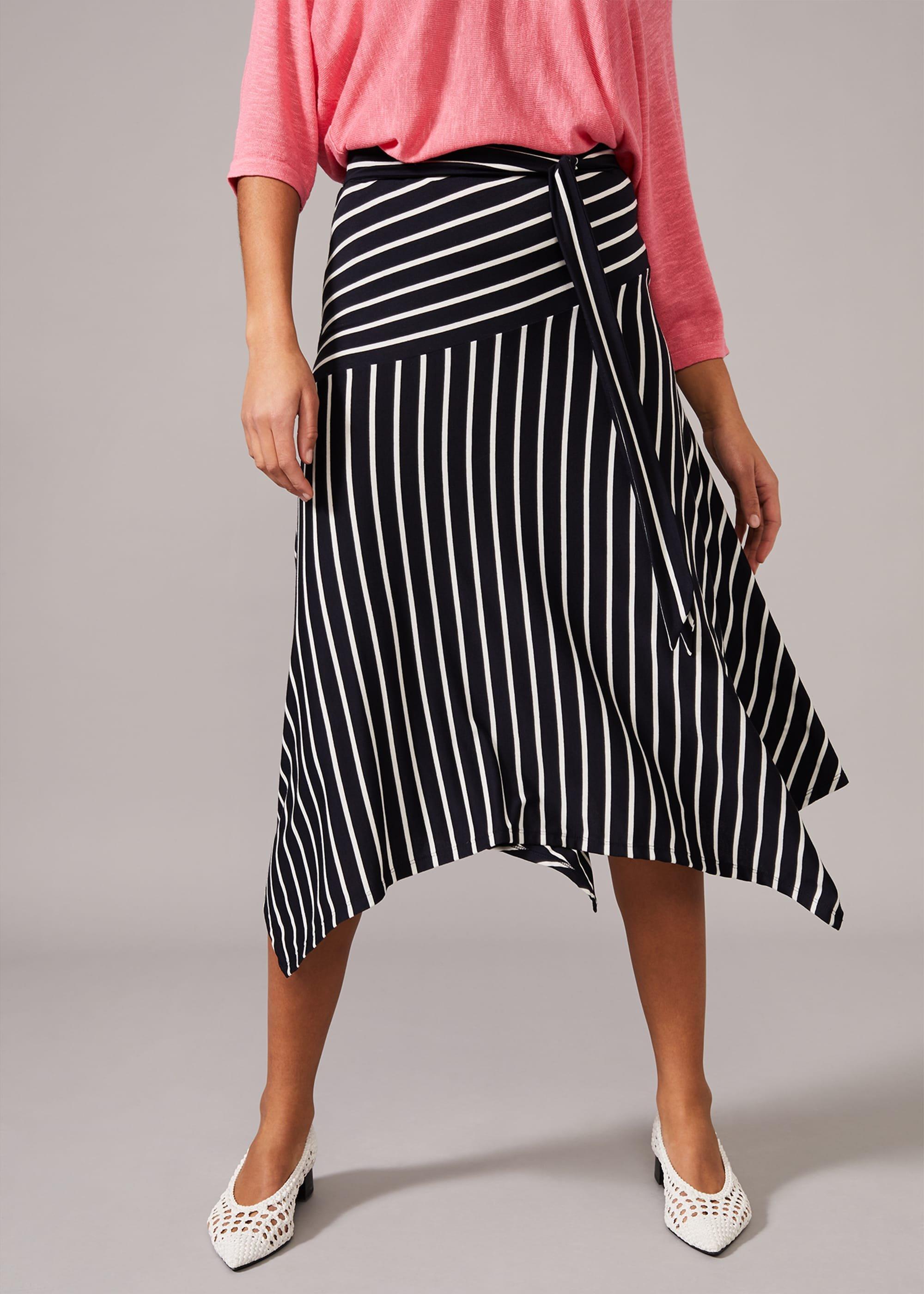 Alesha Asymmetric Stripe Skirt