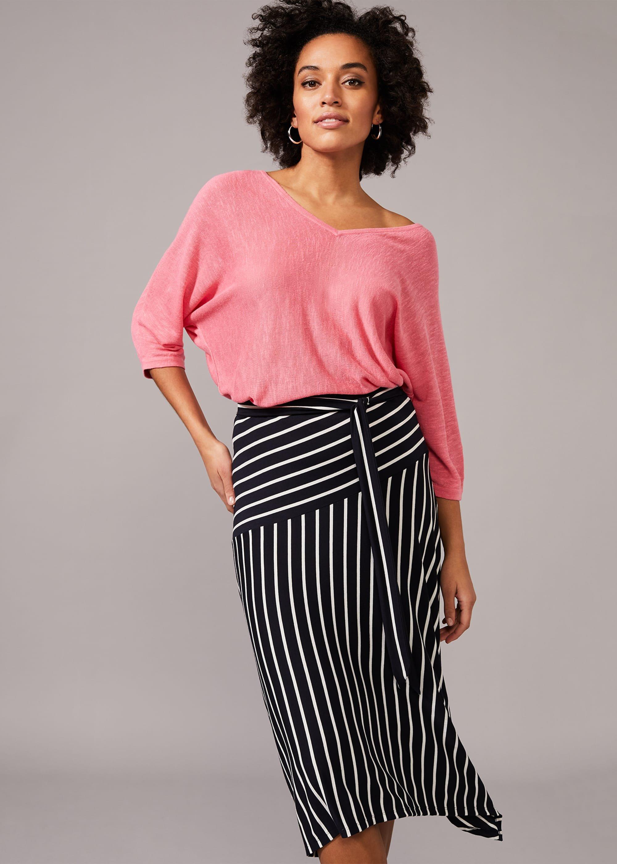 Alesha Asymmetric Stripe Skirt