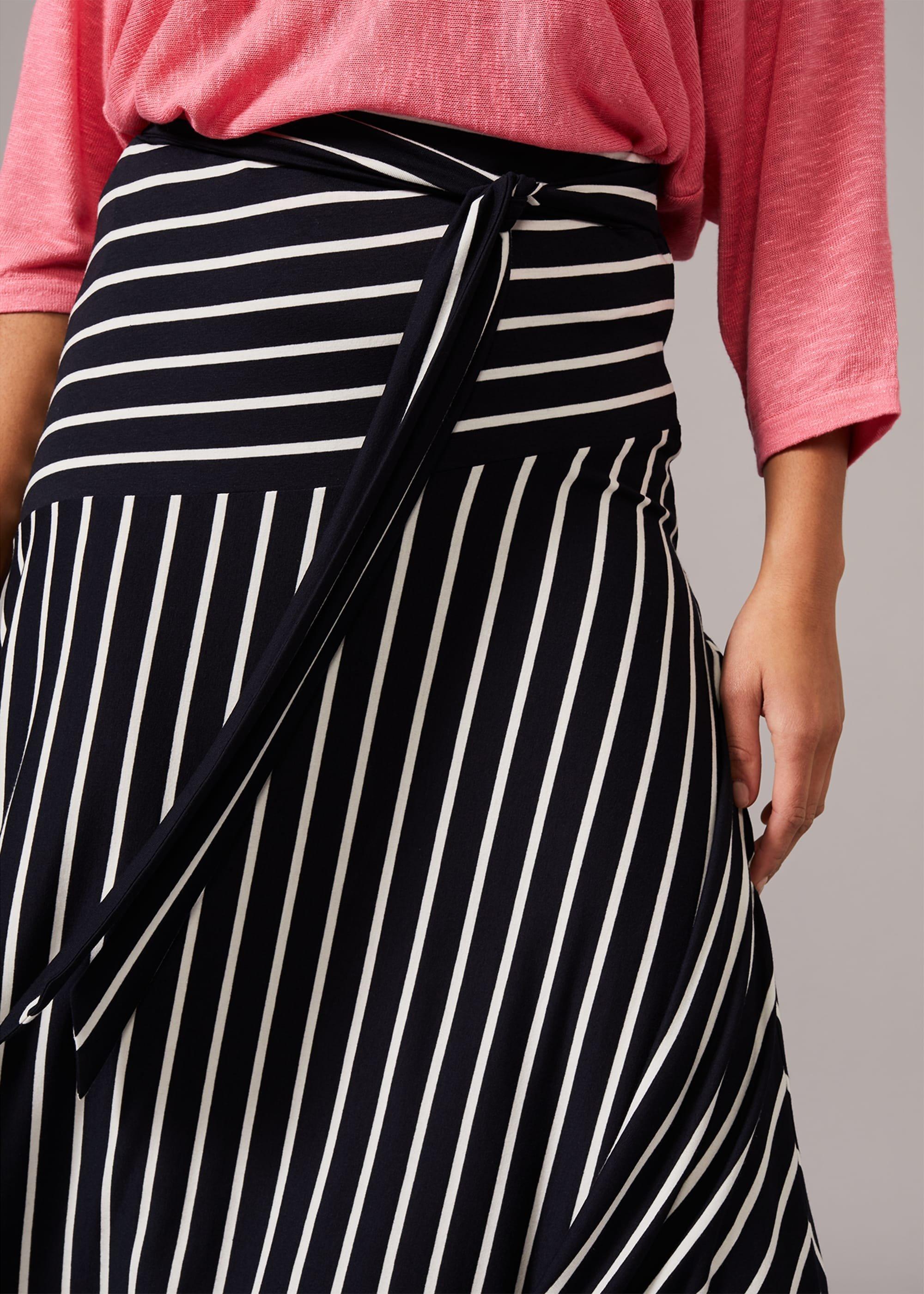 Alesha Asymmetric Stripe Skirt