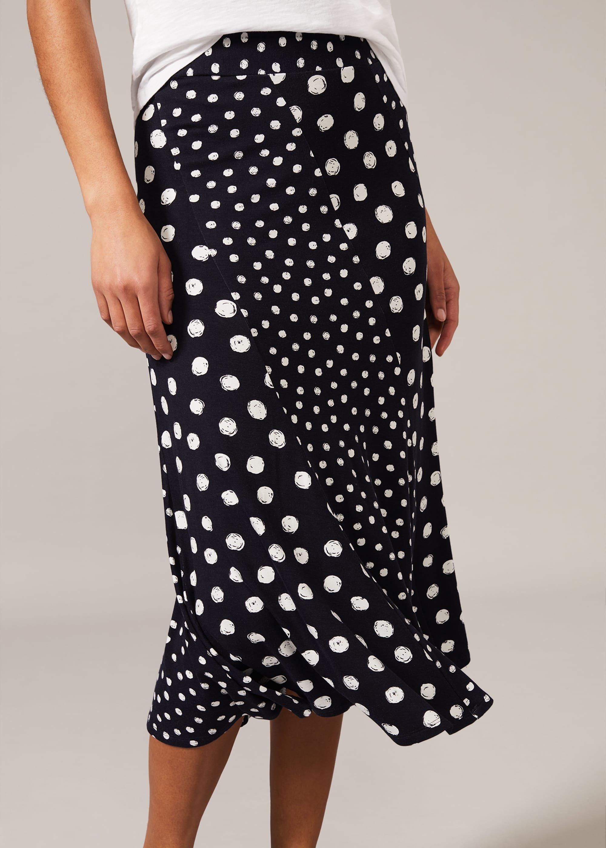 Denia Mixed Spot Panelled Skirt