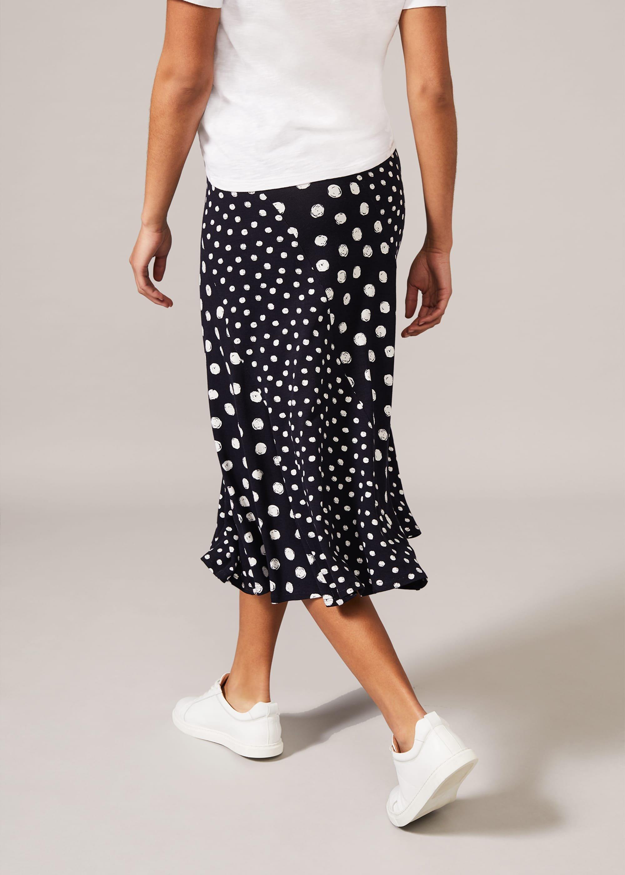 Denia Mixed Spot Panelled Skirt