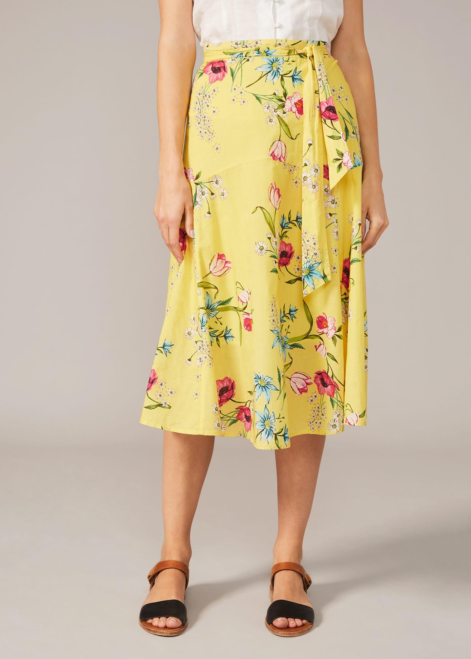 Louma Floral Cotton Midi Skirt