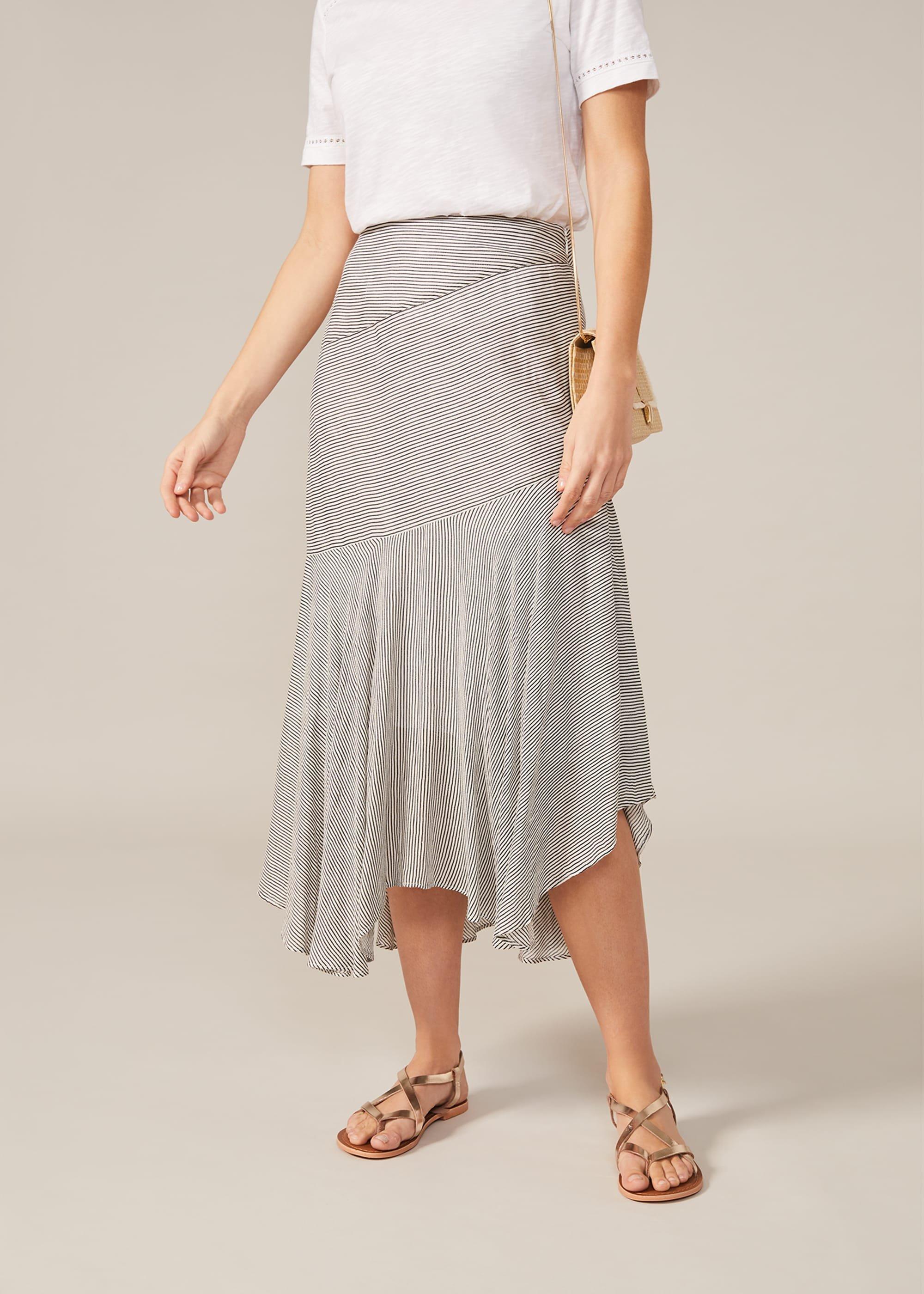 Tilia Stripe Midi Skirt