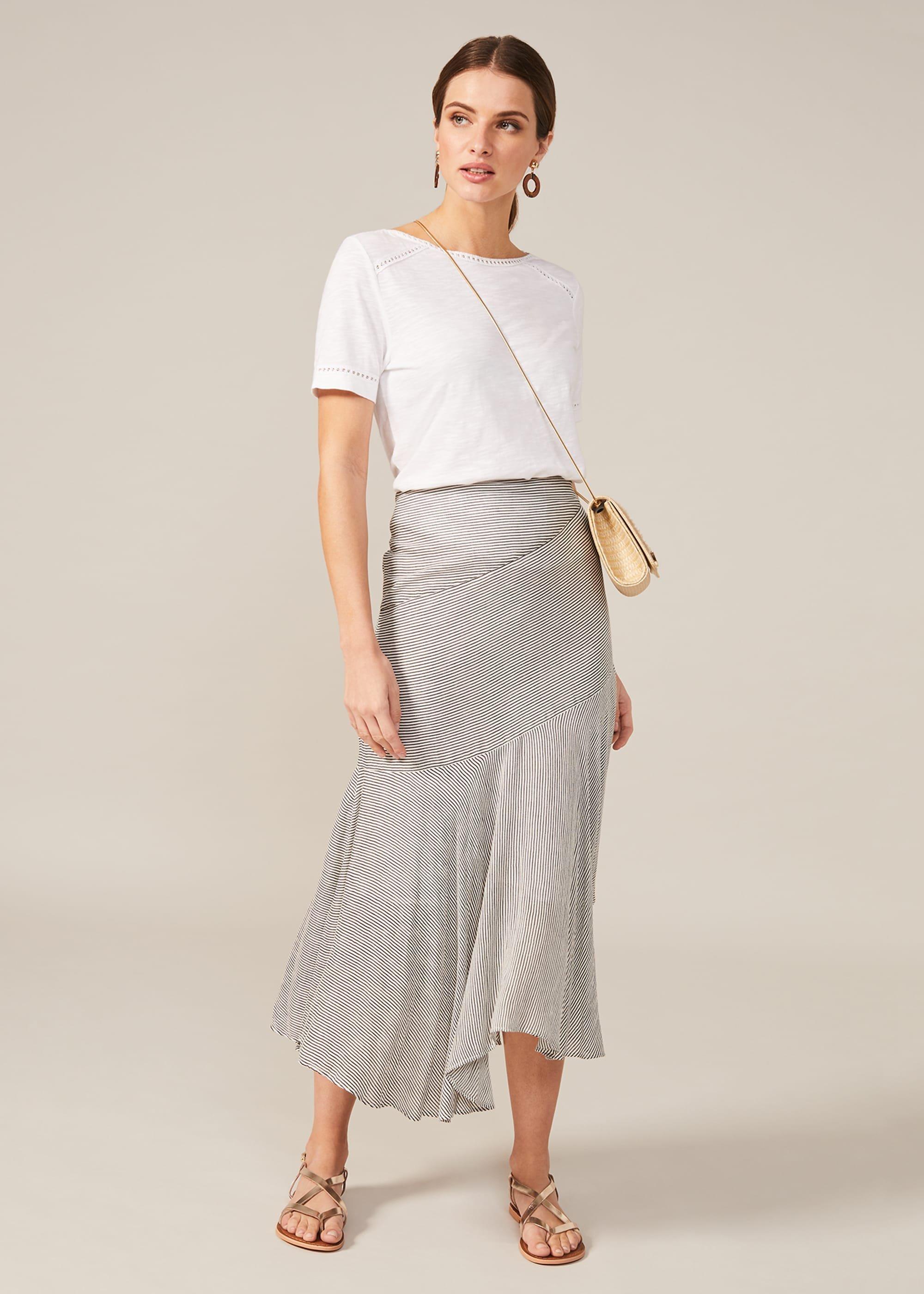 Tilia Stripe Midi Skirt