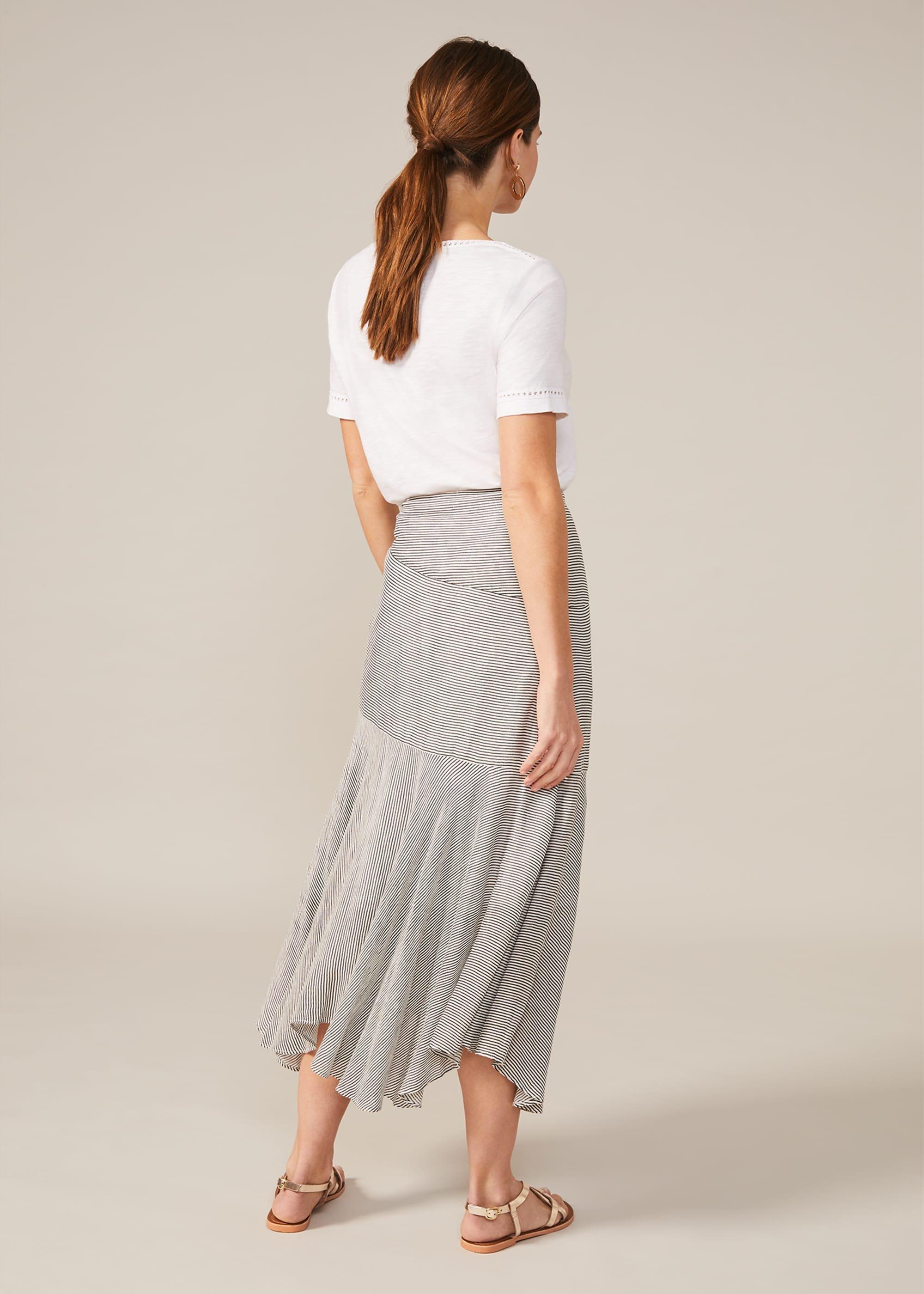 Tilia Stripe Midi Skirt